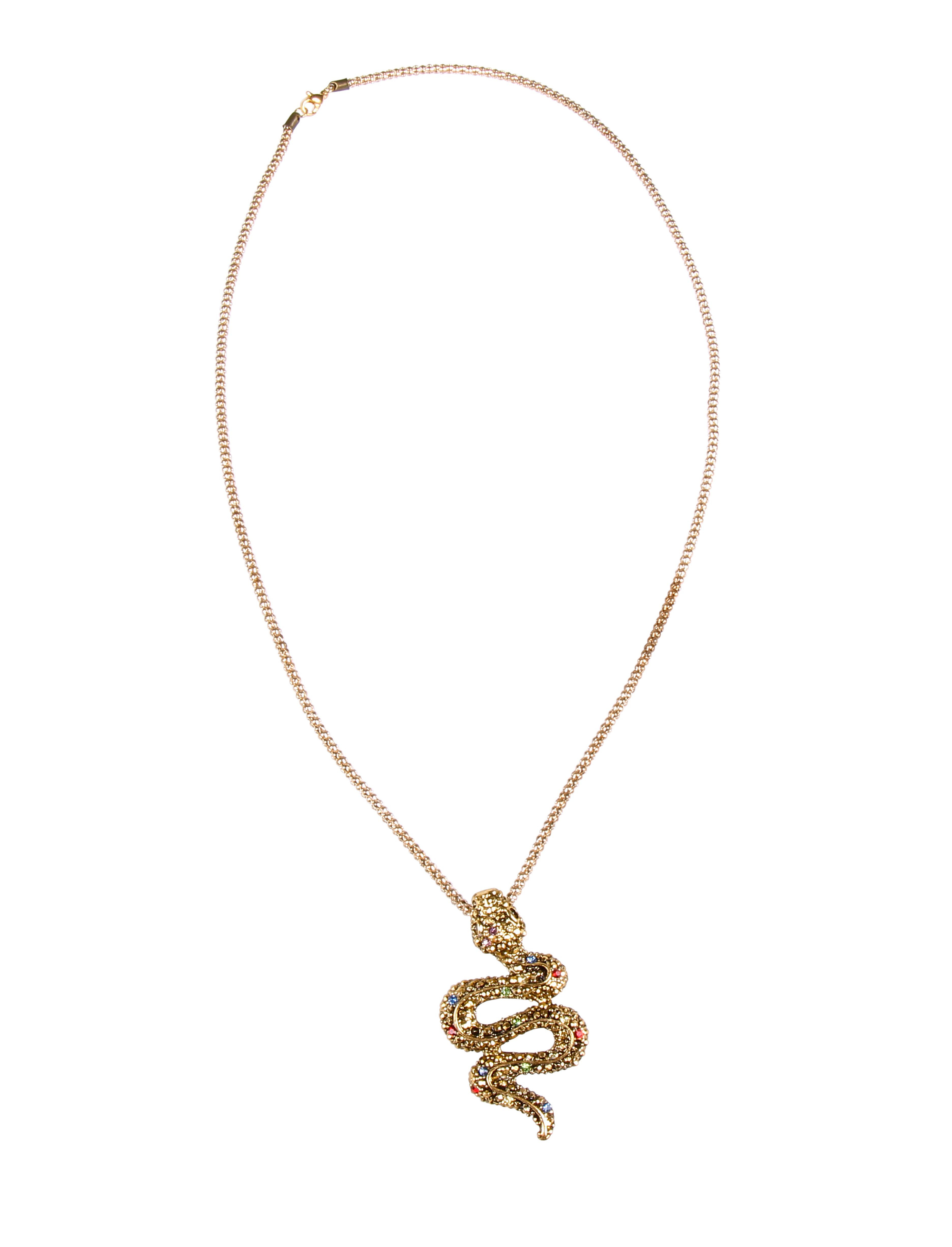 Halskette Schlange mit Strass gold