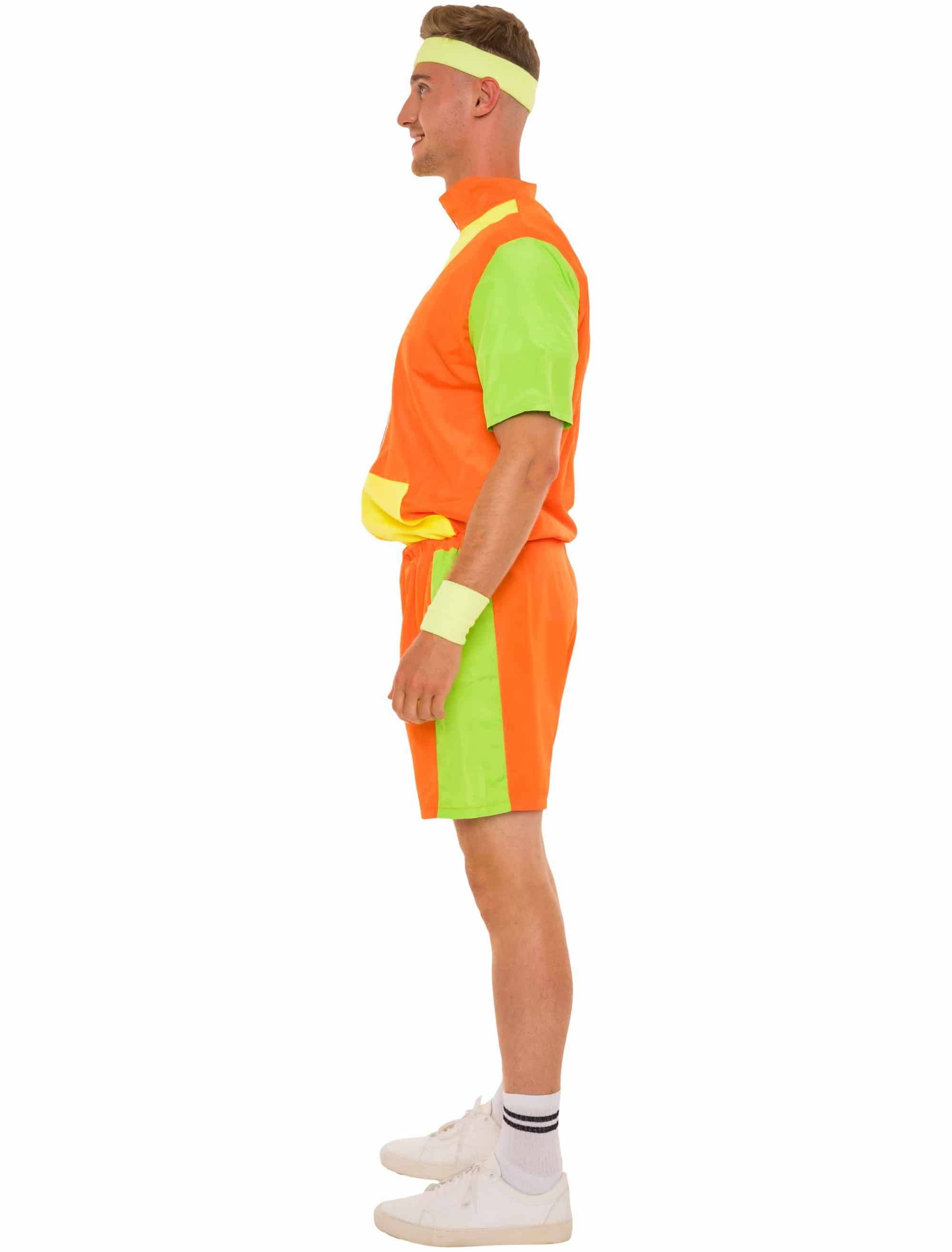 Jogginganzug 80er kurz 2-tlg. Herren neonorange XL/2XL