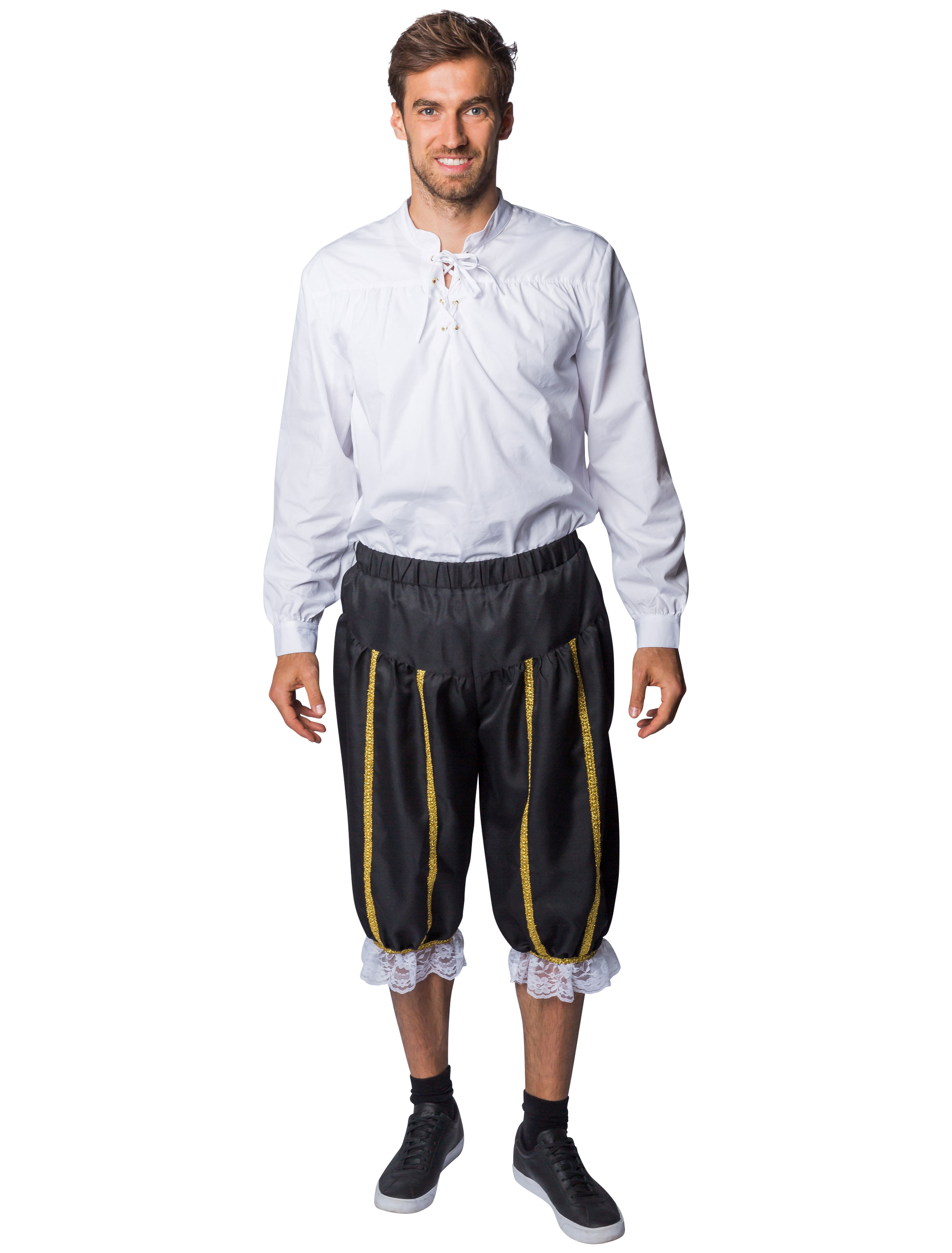 Hose Musketier Herren schwarz/gold M