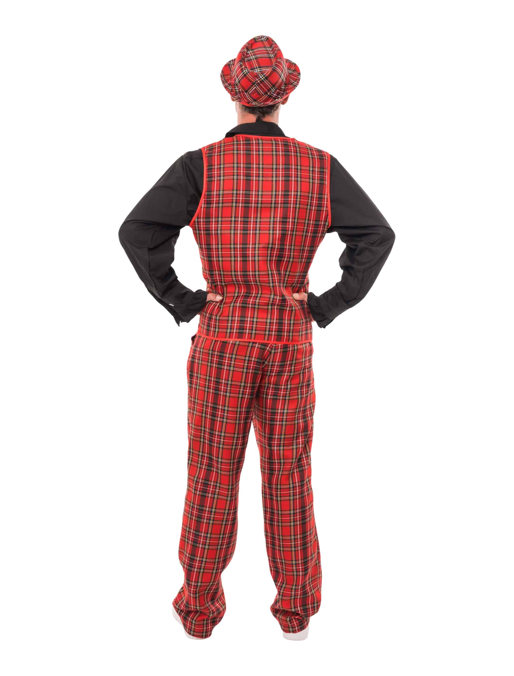 Hose Schottenkaro Herren schwarz/rot 56