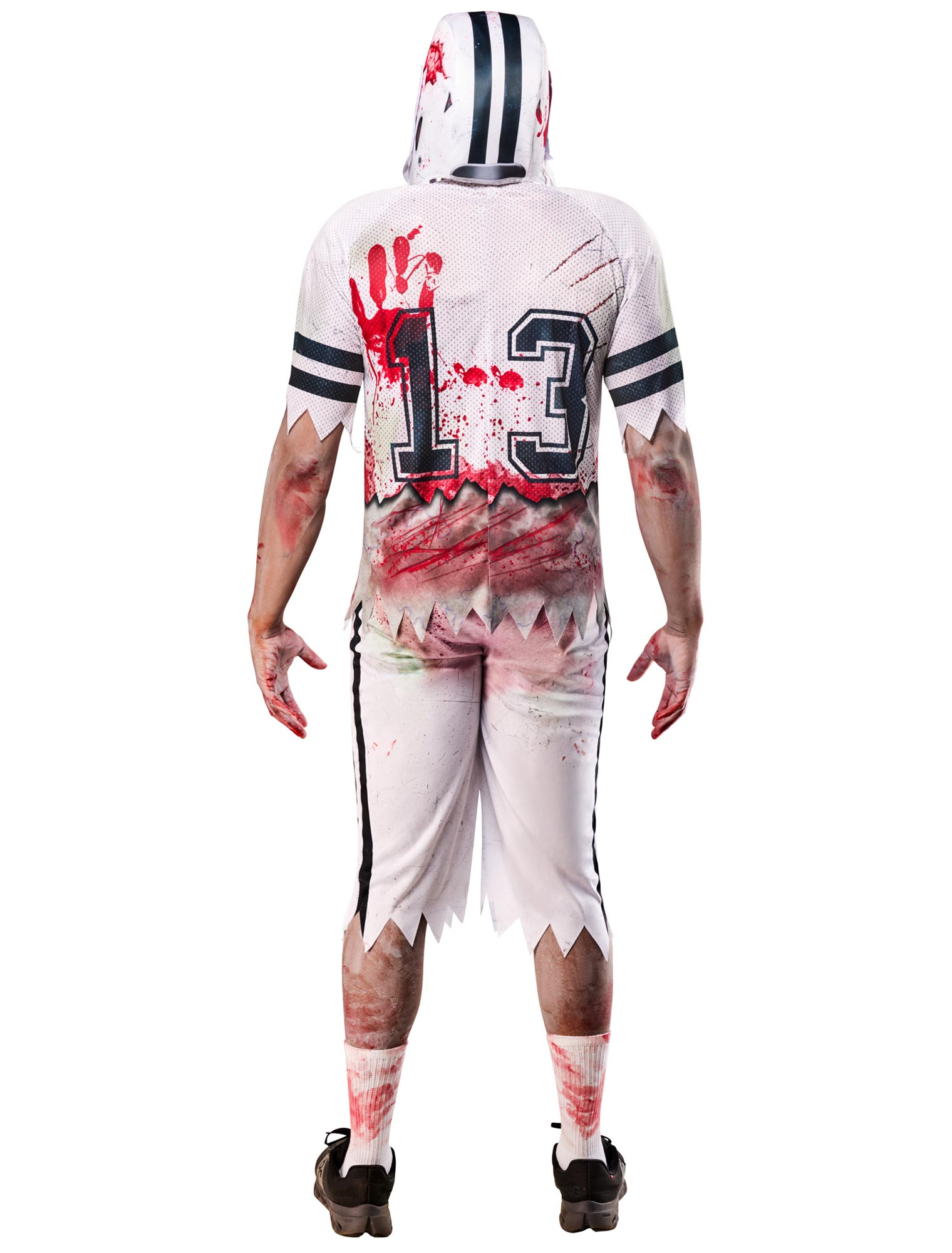 Kostüm Zombie Footballer 3-tlg. Herren weiß/rot L