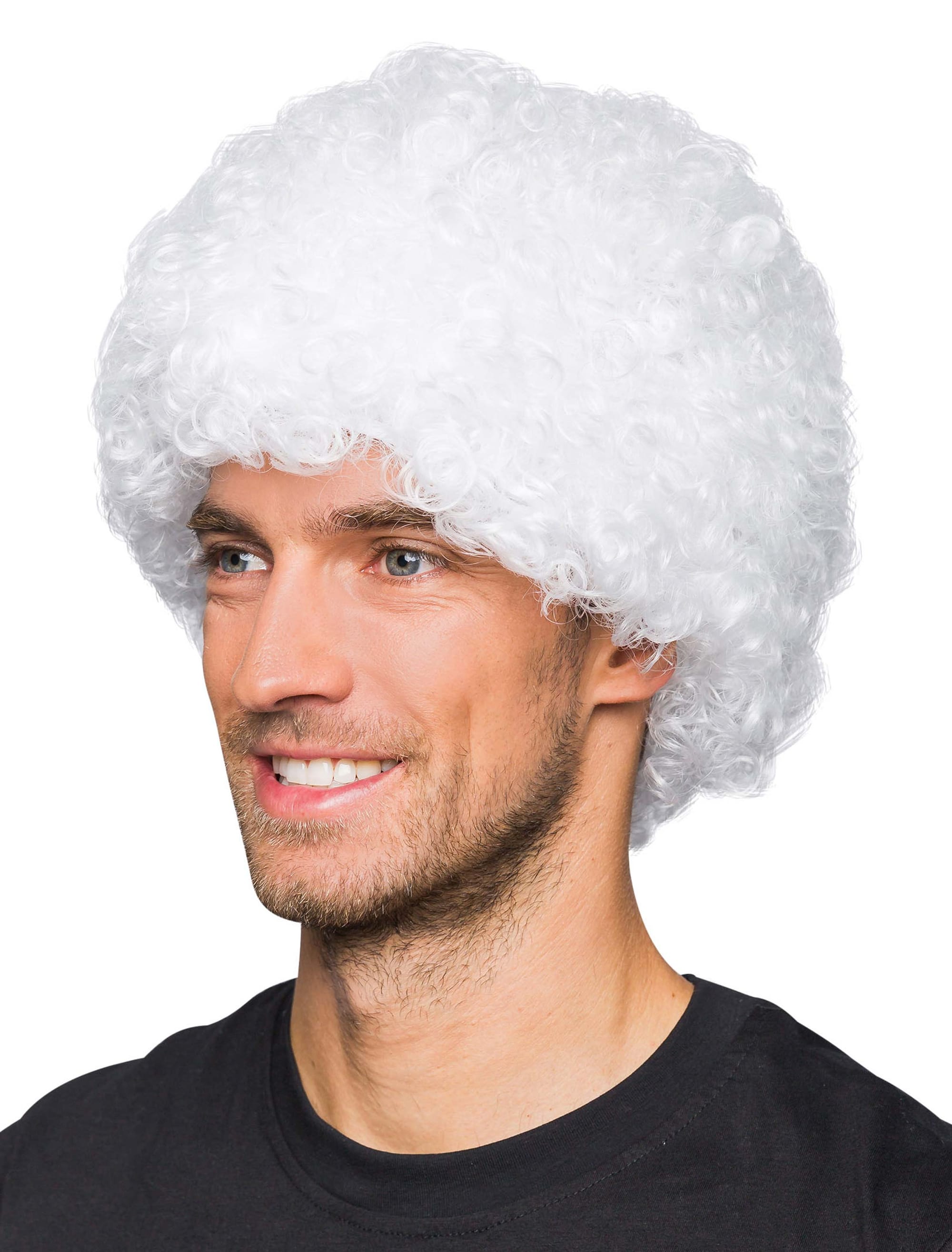 Perücke Clown Locken weiß one size