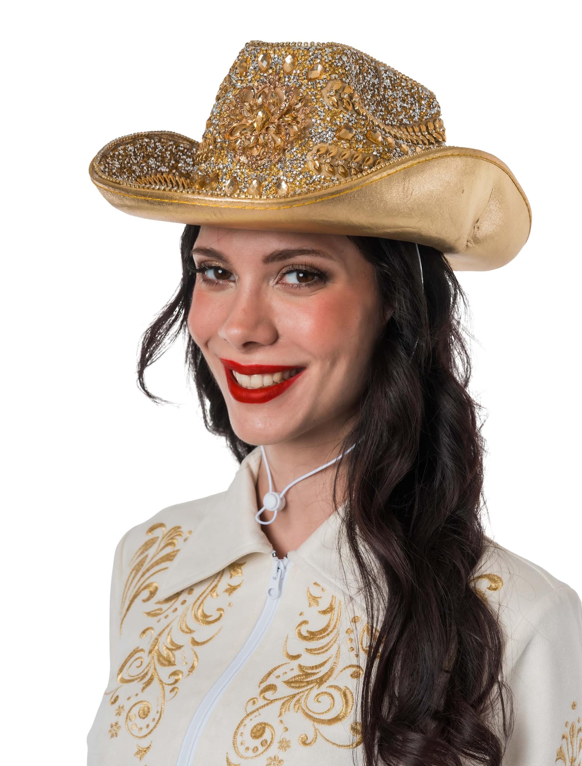 Hut Cowgirl mit Strass gold one size