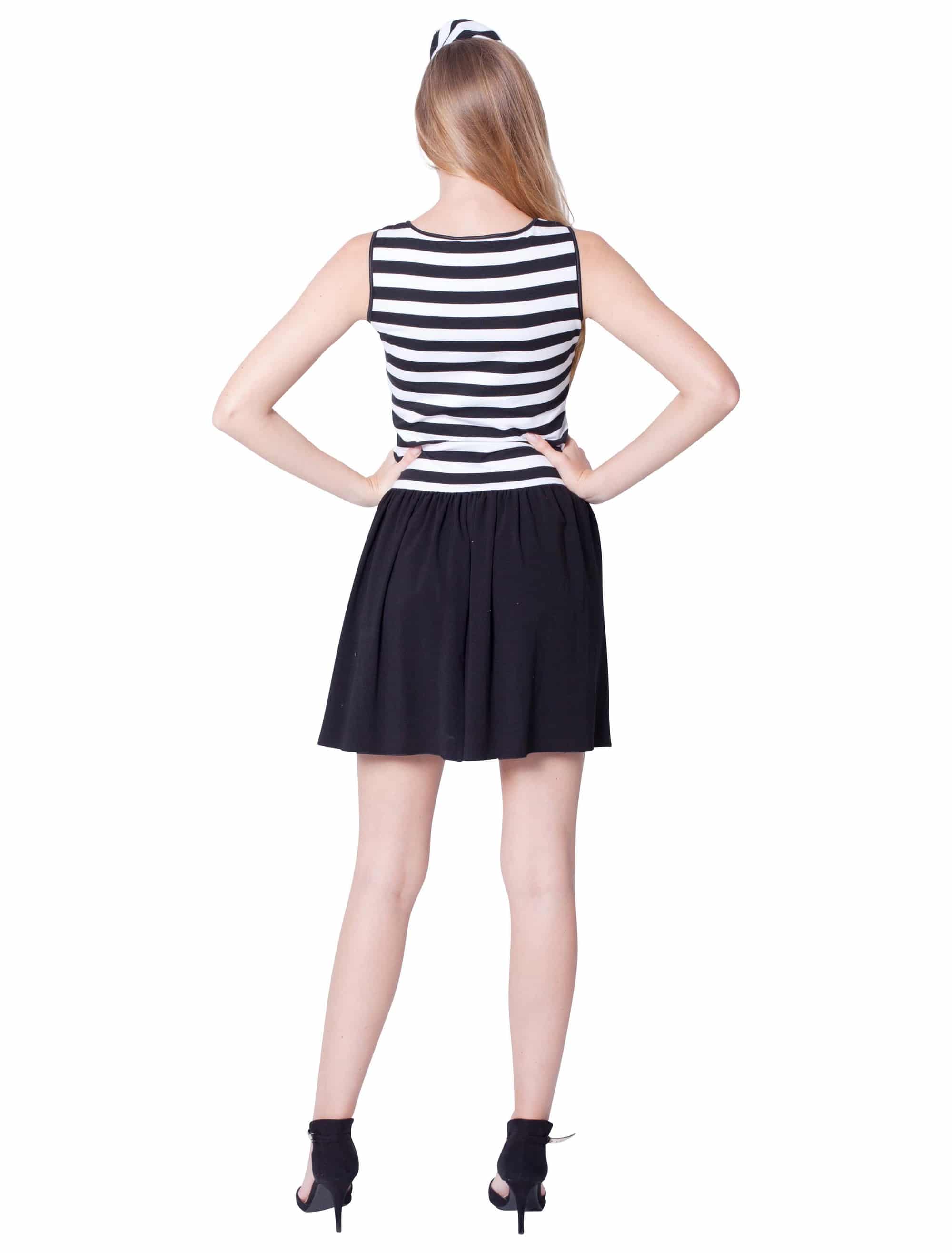 Kleid Gefangene 2-tlg. schwarz/weiß 34