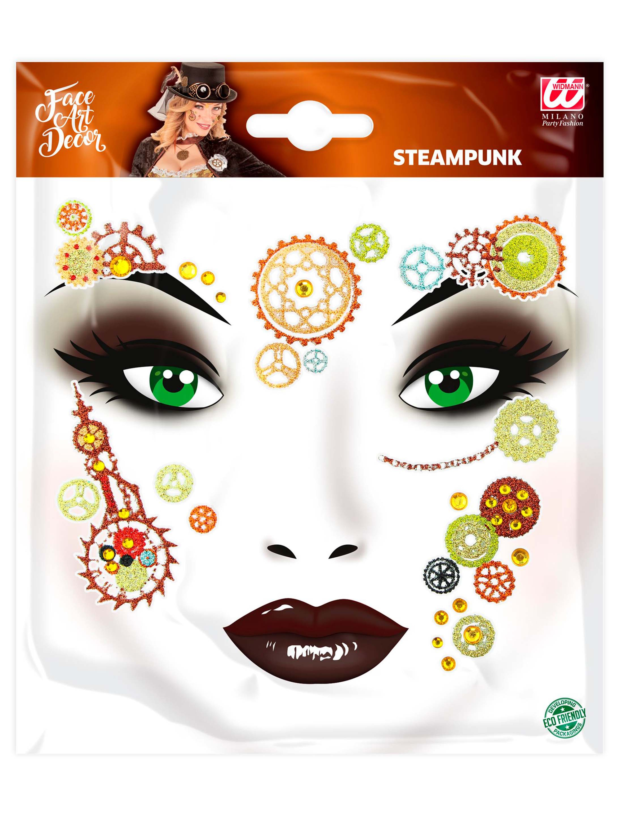 Gesichtssticker Steampunk bunt