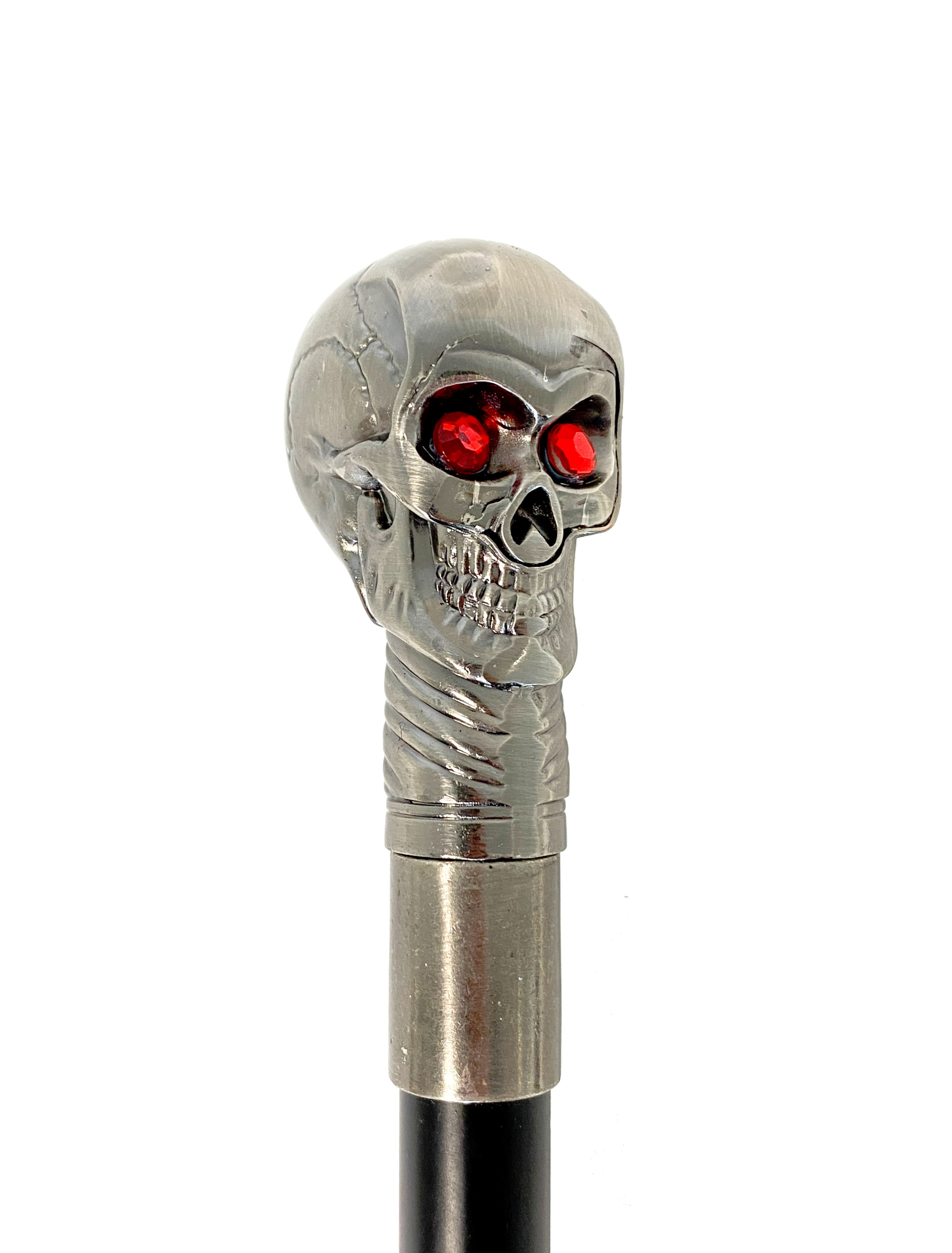 Gehstock Totenkopf mit roten Augen