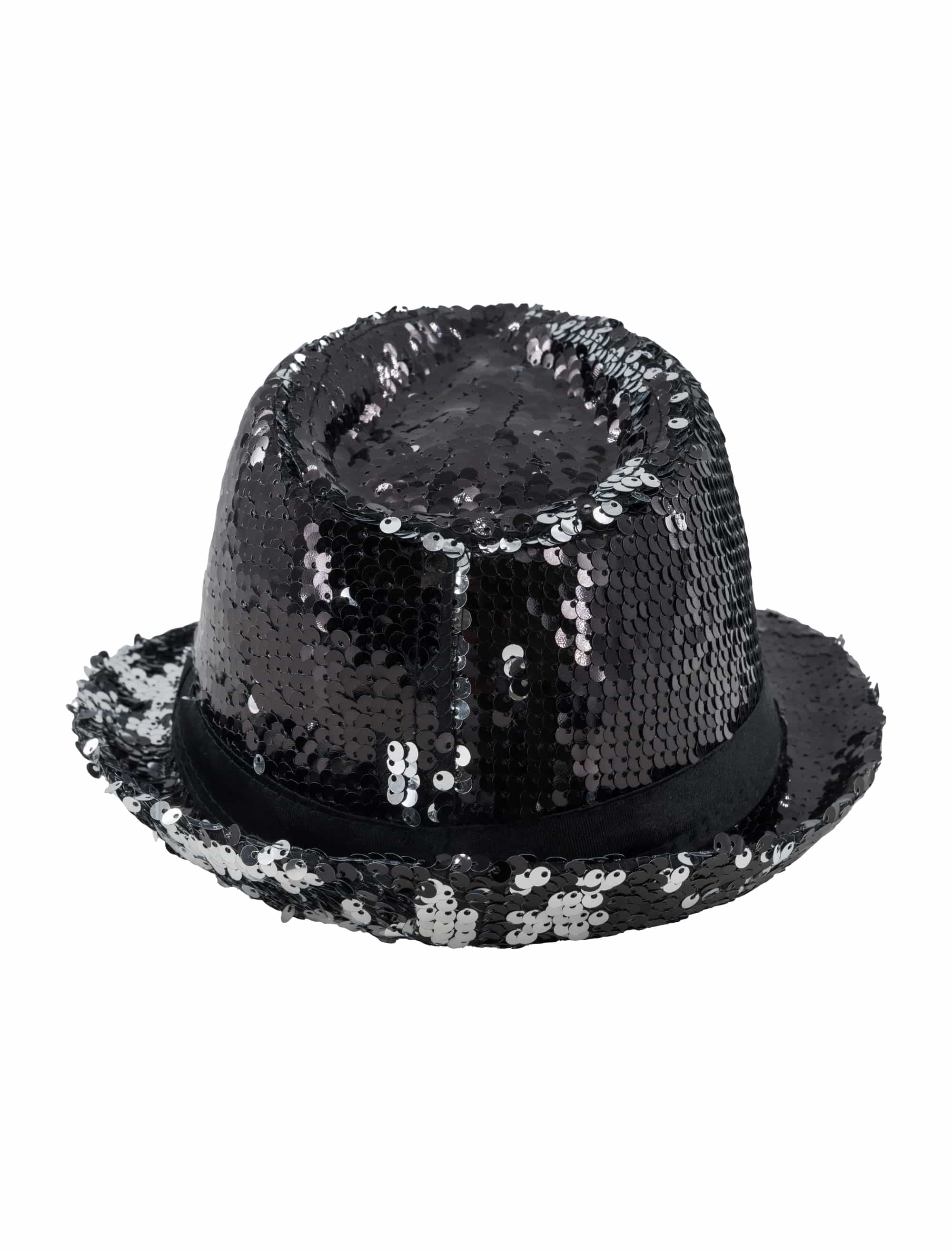 Hut Fedora Wendepailletten schwarz/silber one size