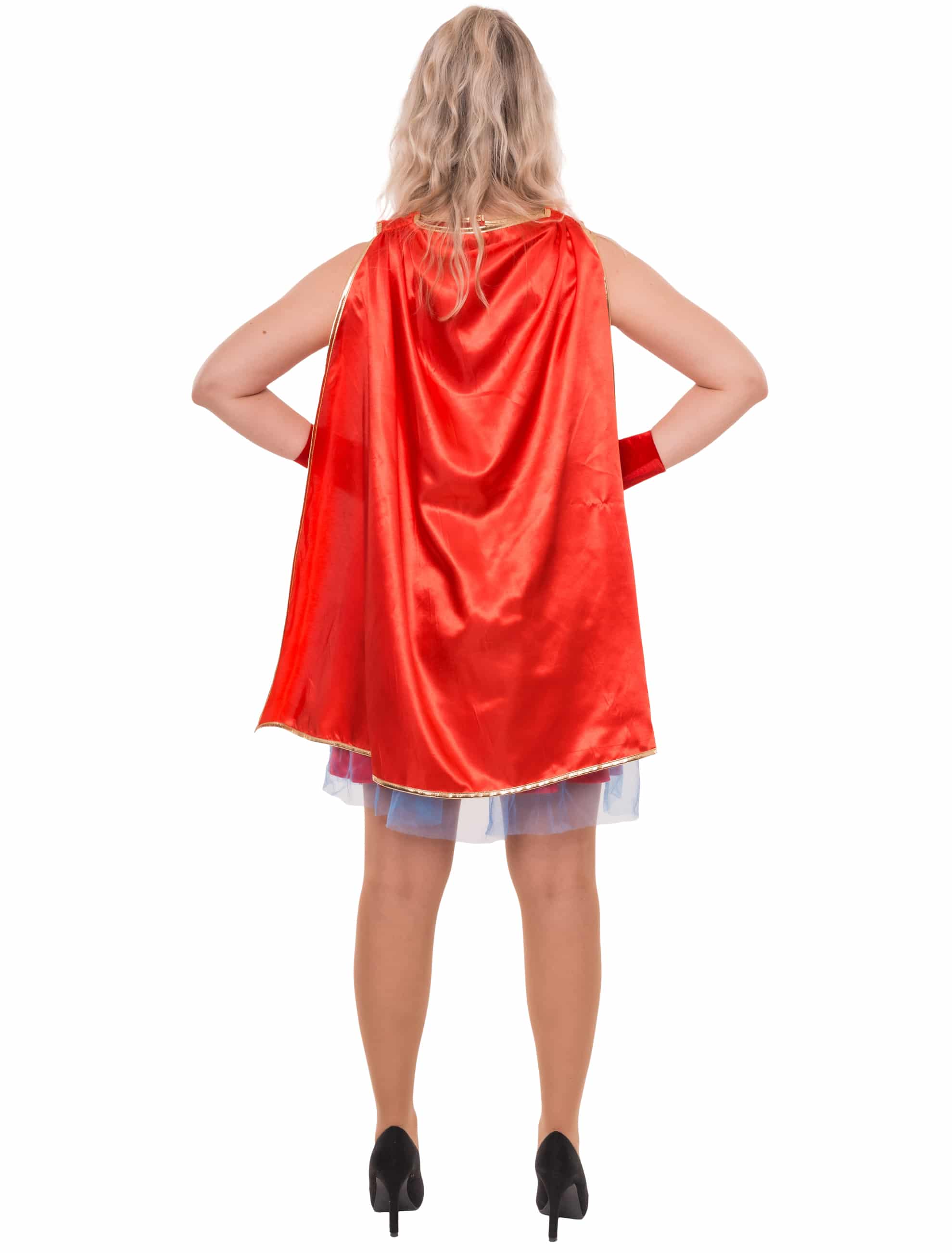 Kleid Superheldin 3-tlg. rot/blau S/M
