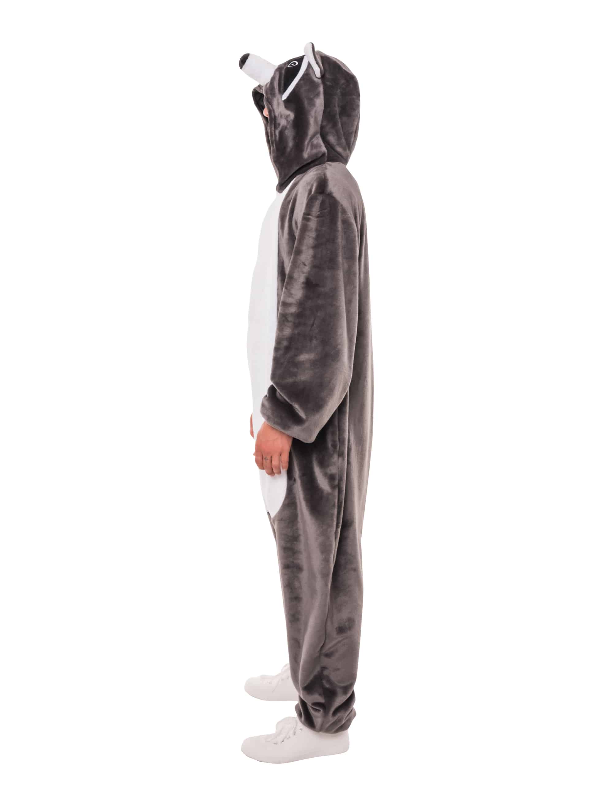 Overall Plüsch Waschbär Herren schwarz/weiß 50/52