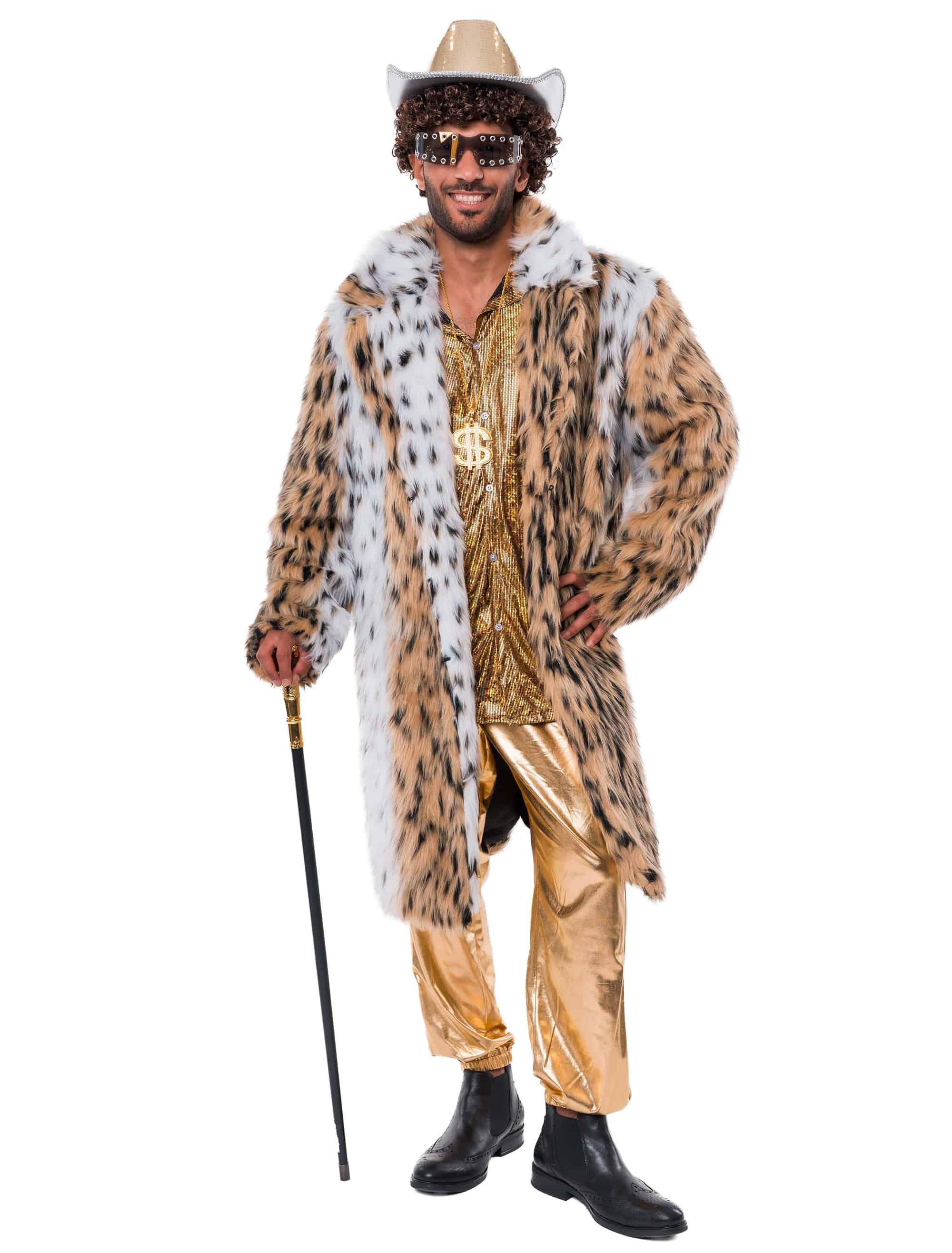Mantel Faux-Fur Leopard beige M/L