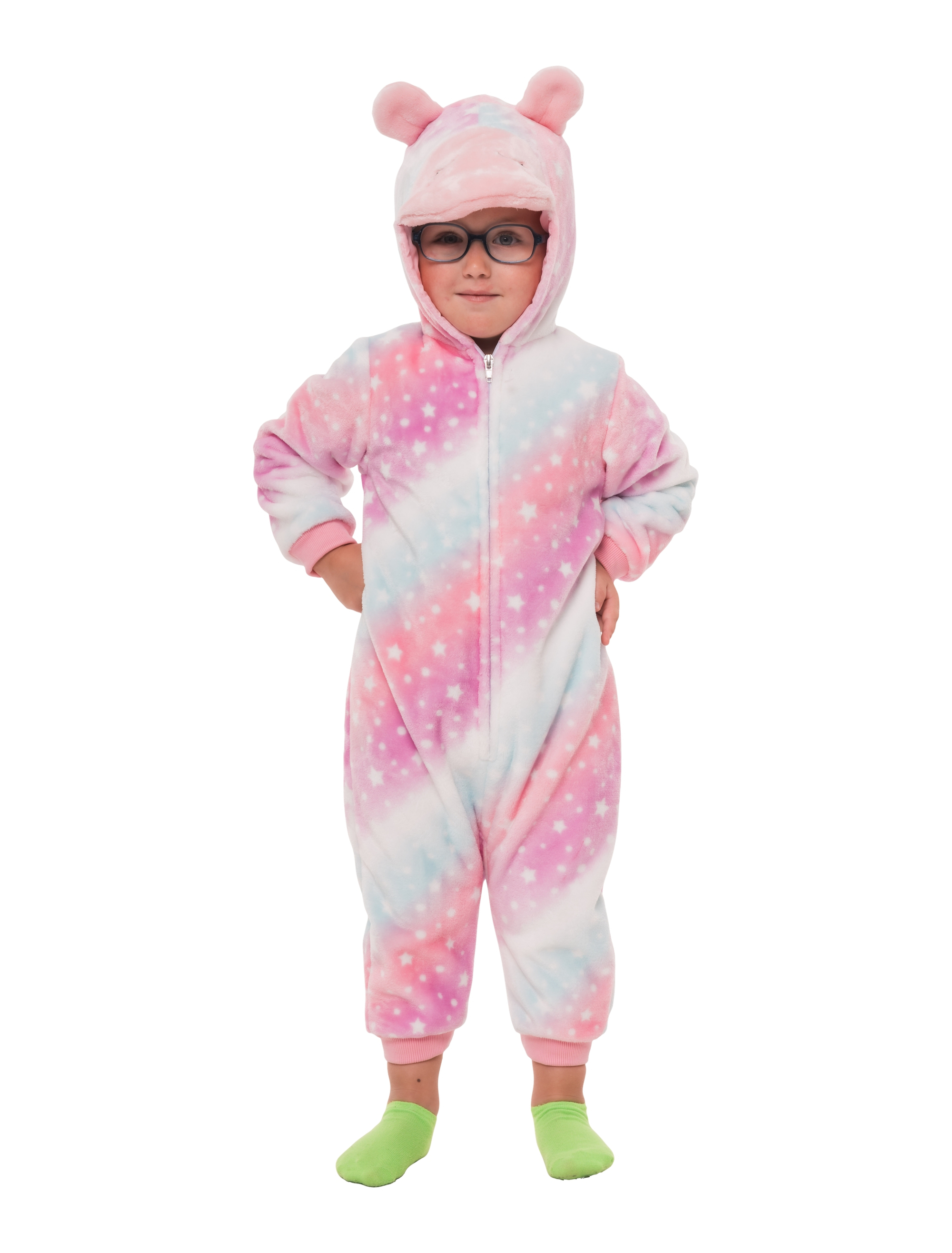 Overall Plüsch Einhorn bunt 86/92