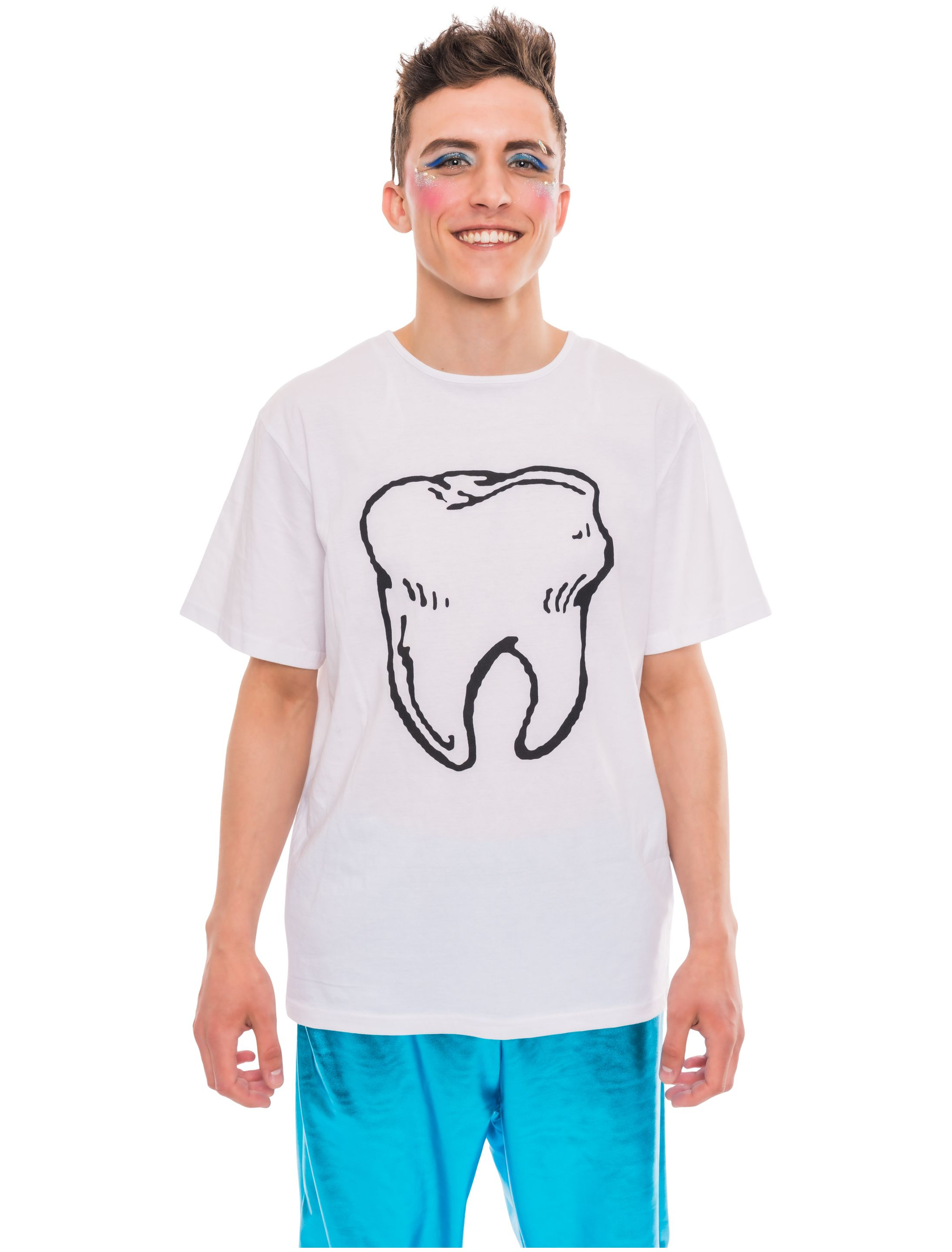 T-Shirt Zahn Herren weiß 2XL