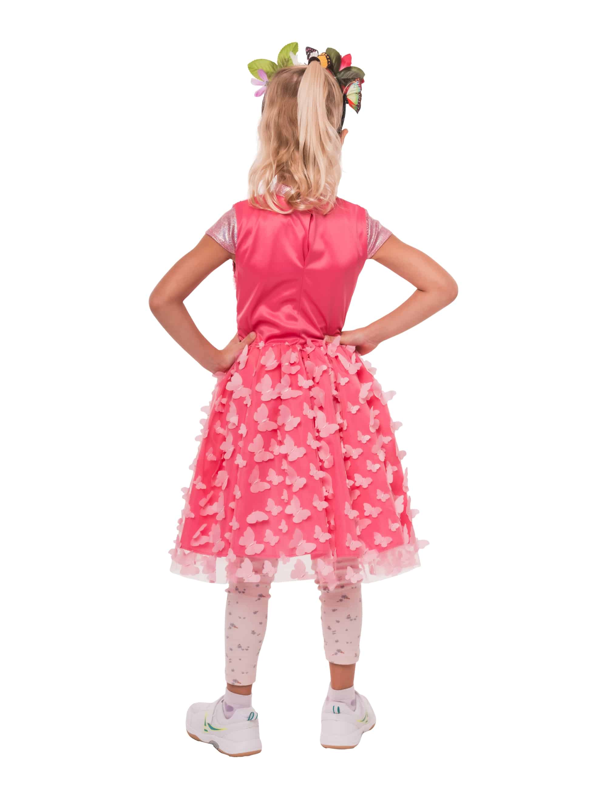 Kleid Schmetterling Kinder pink 6-8 Jahre