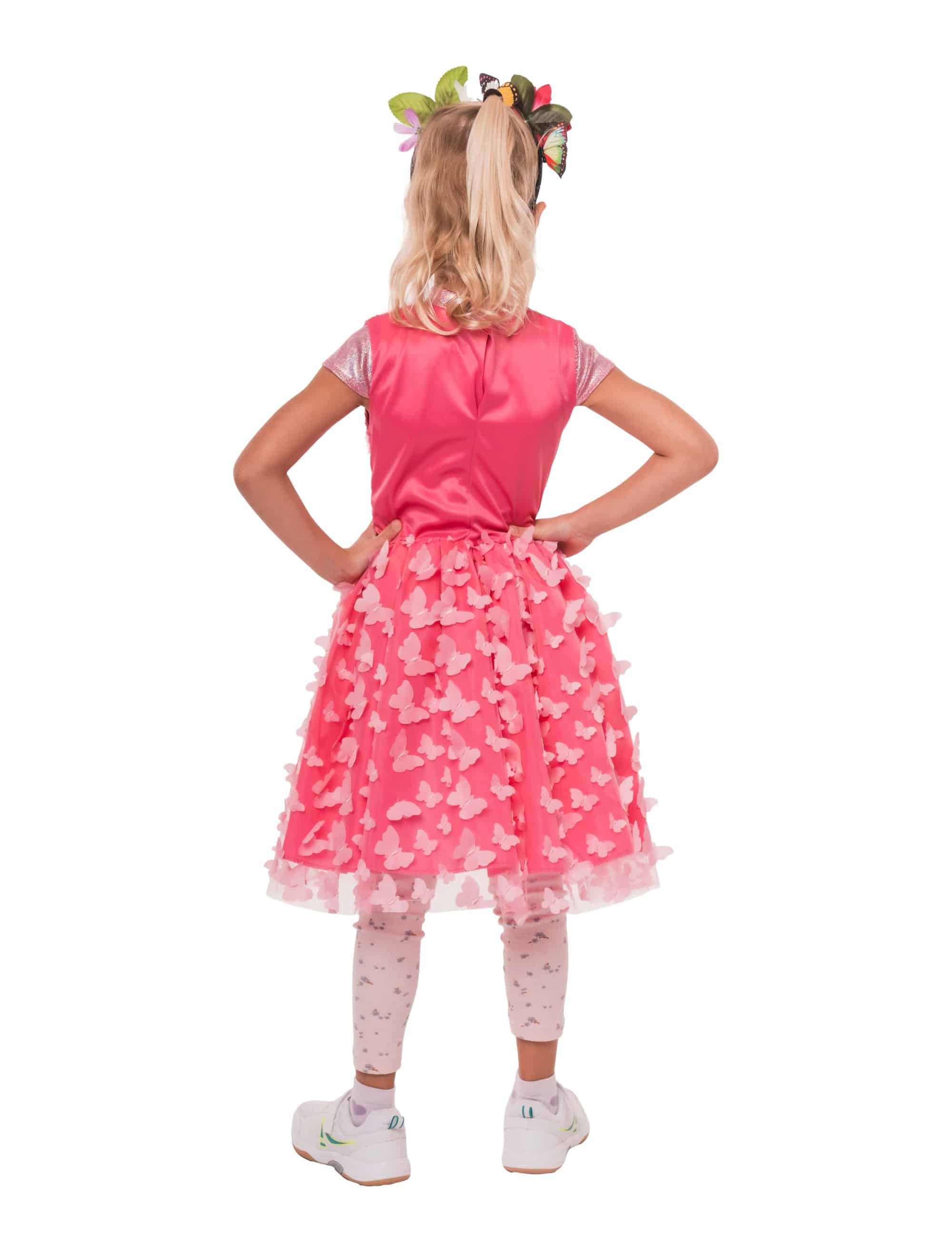 Kleid Schmetterling Kinder pink 6-8 Jahre