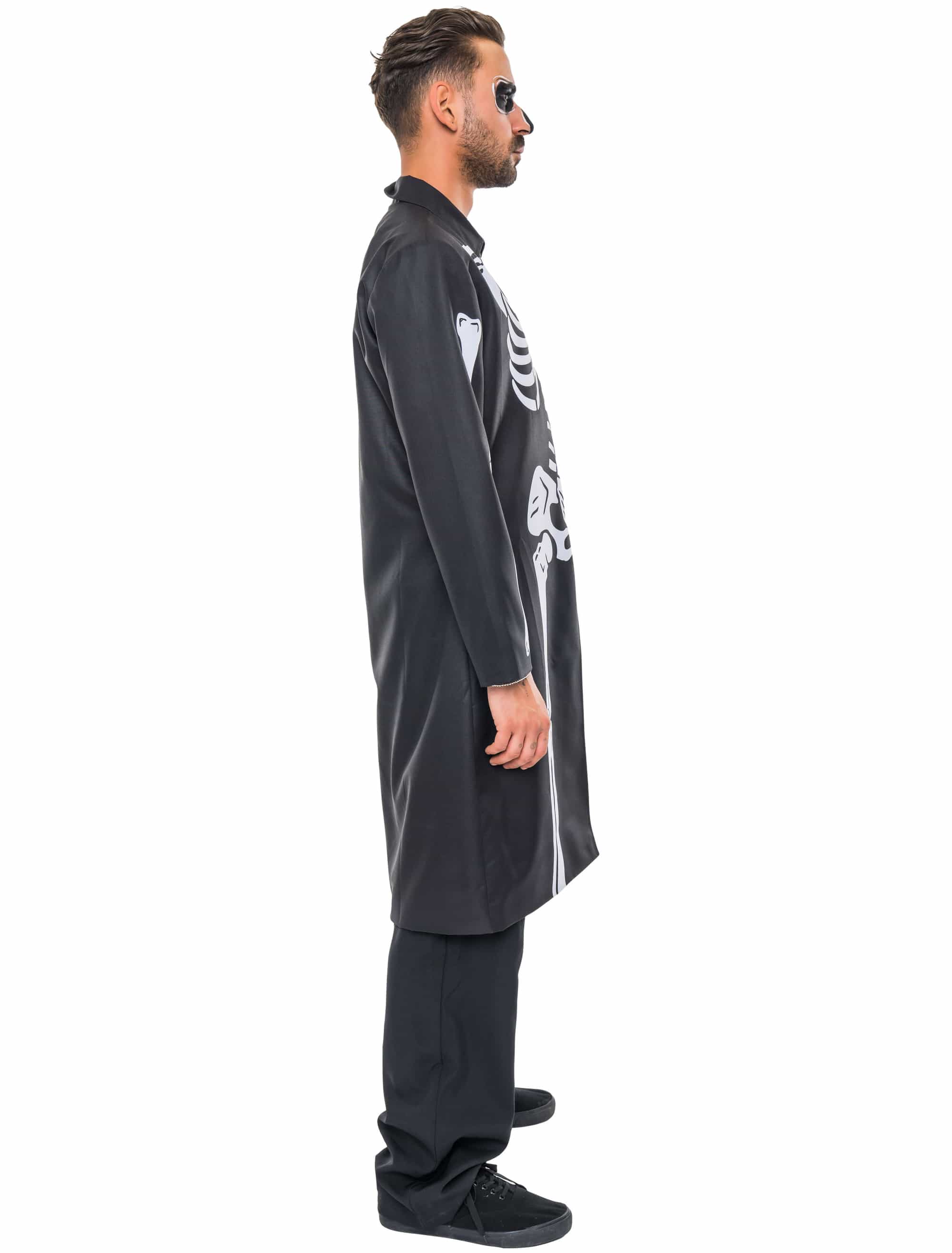 Mantel mit Skelett Herren schwarz L-XL