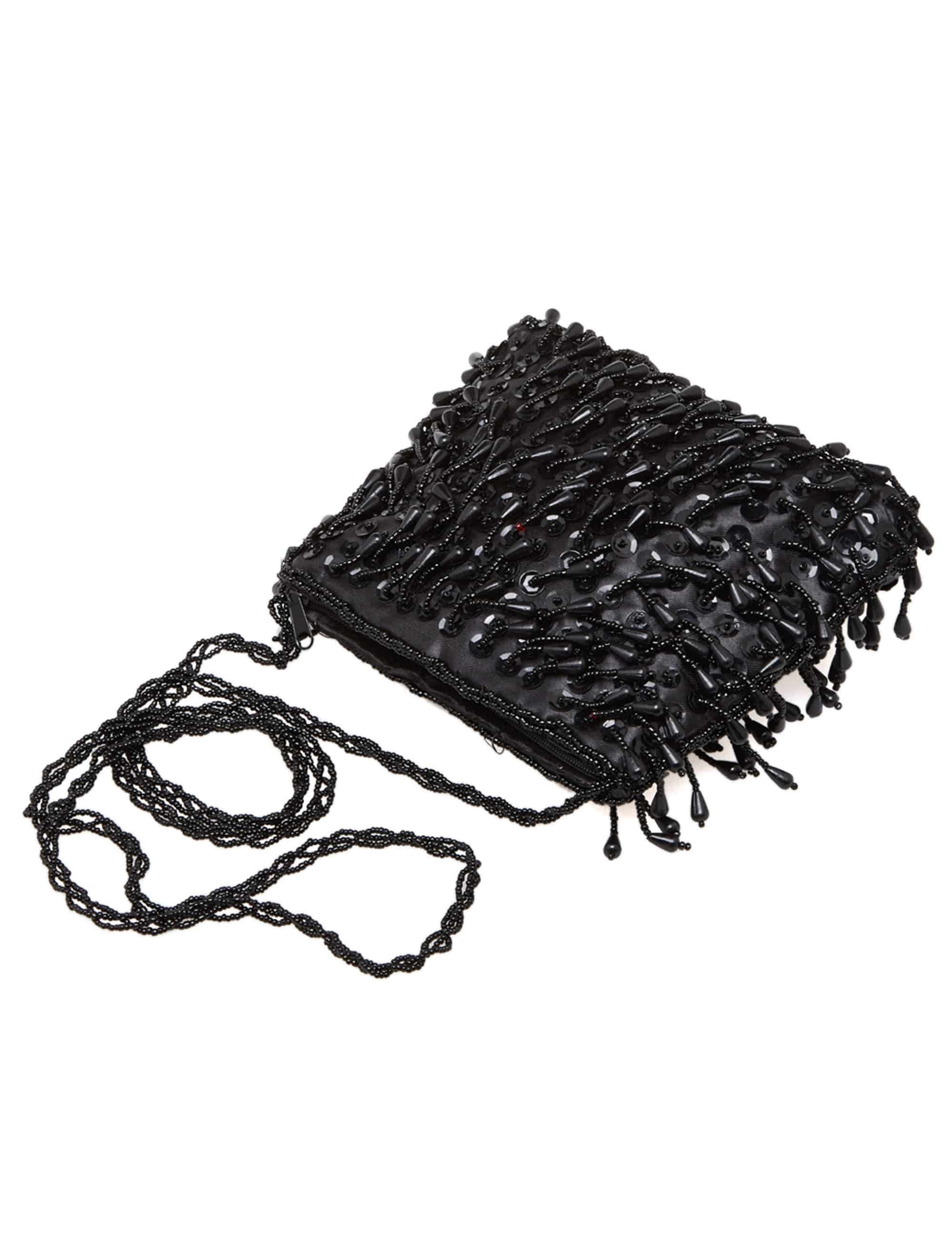 Tasche mit Perlen schwarz
