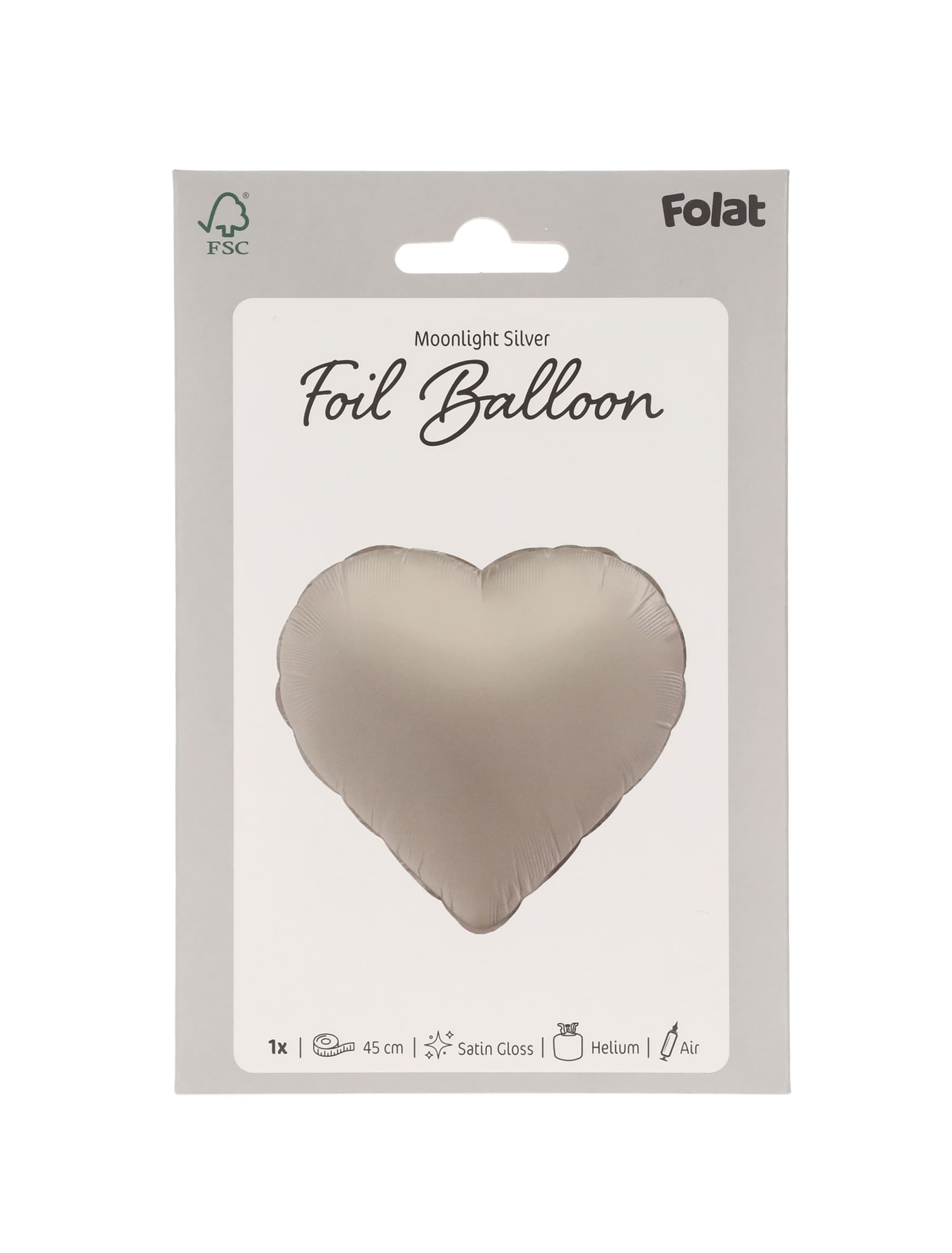 Folienballon Herz S matt silber