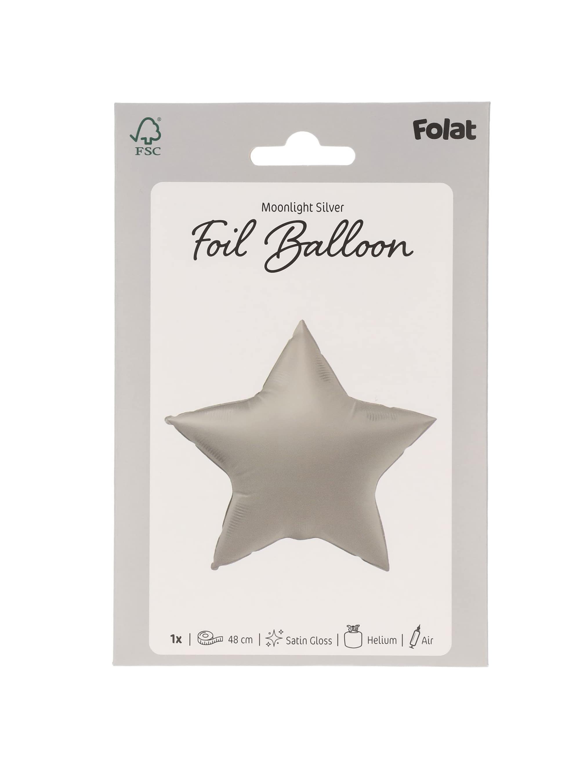 Folienballon Stern S matt silber
