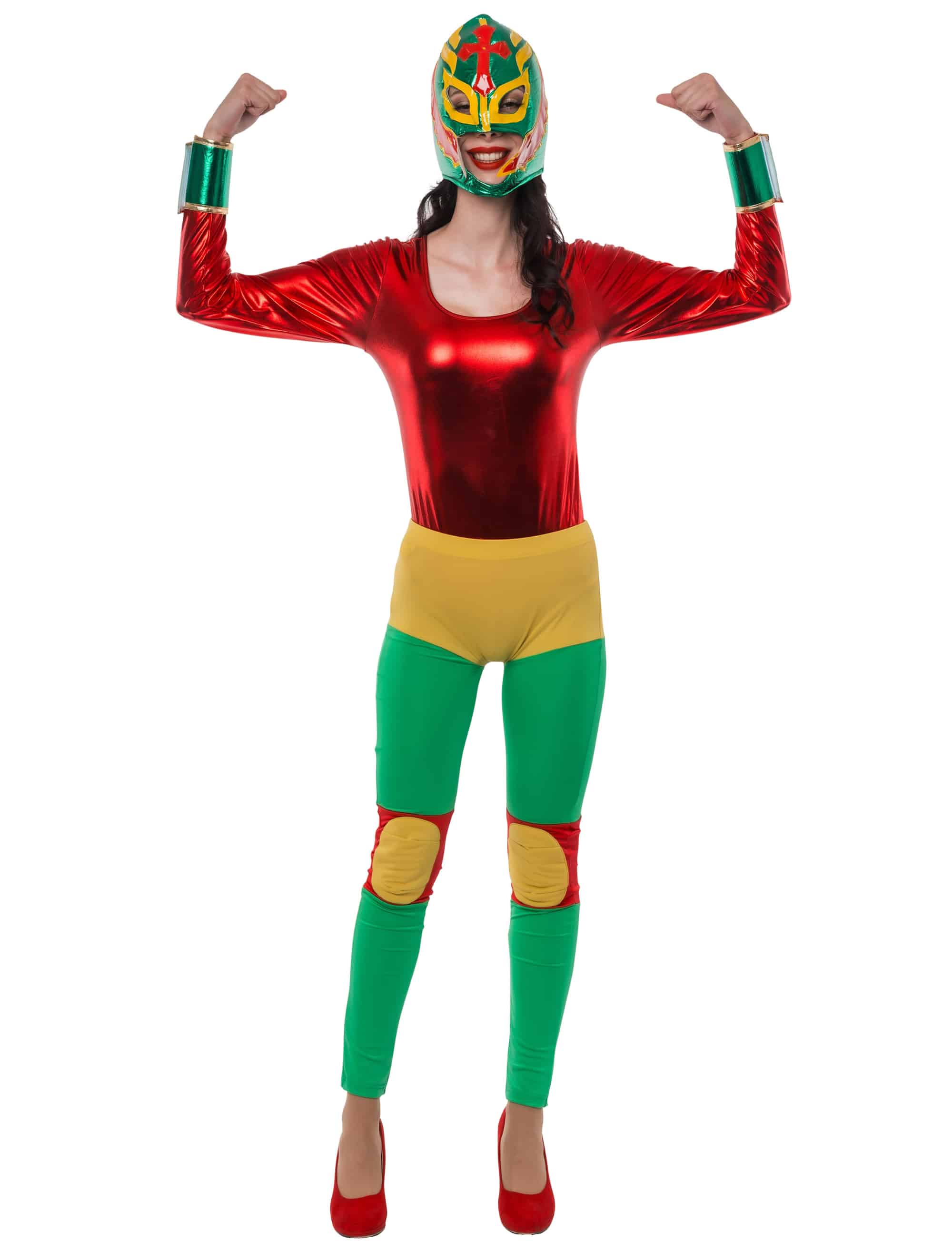 Hose Wrestler Damen rot/gelb/grün S/M