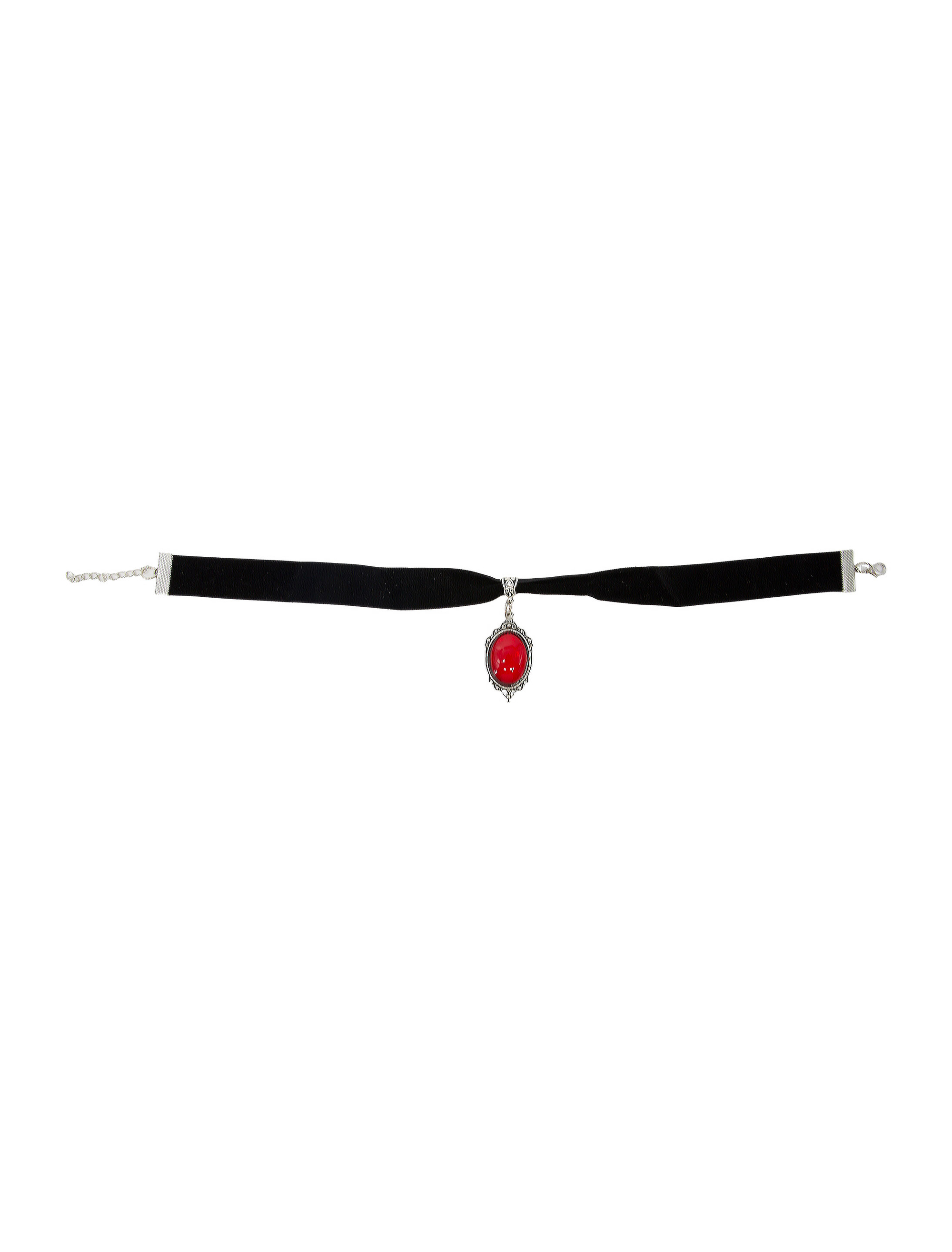 Choker Samt mit Amulett Damen schwarz/rot