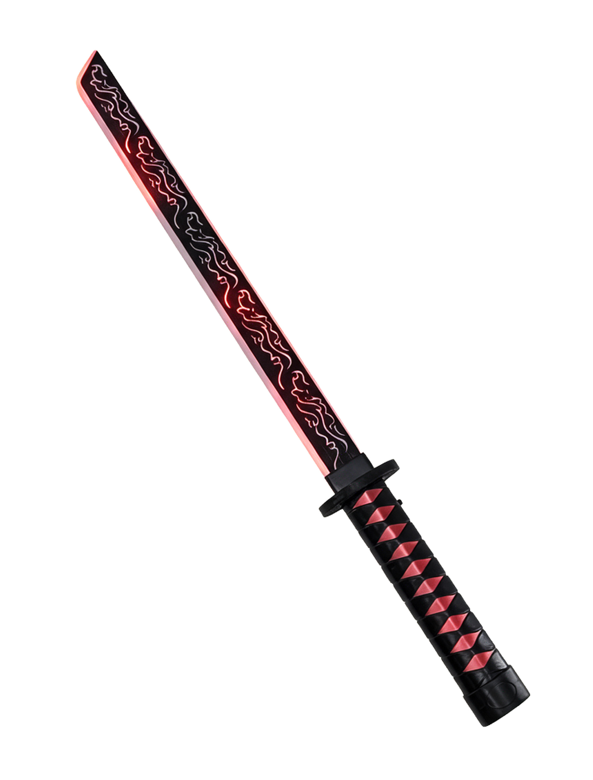 LED Ninjaschwert 57,5 cm schwarz/weiß/rot