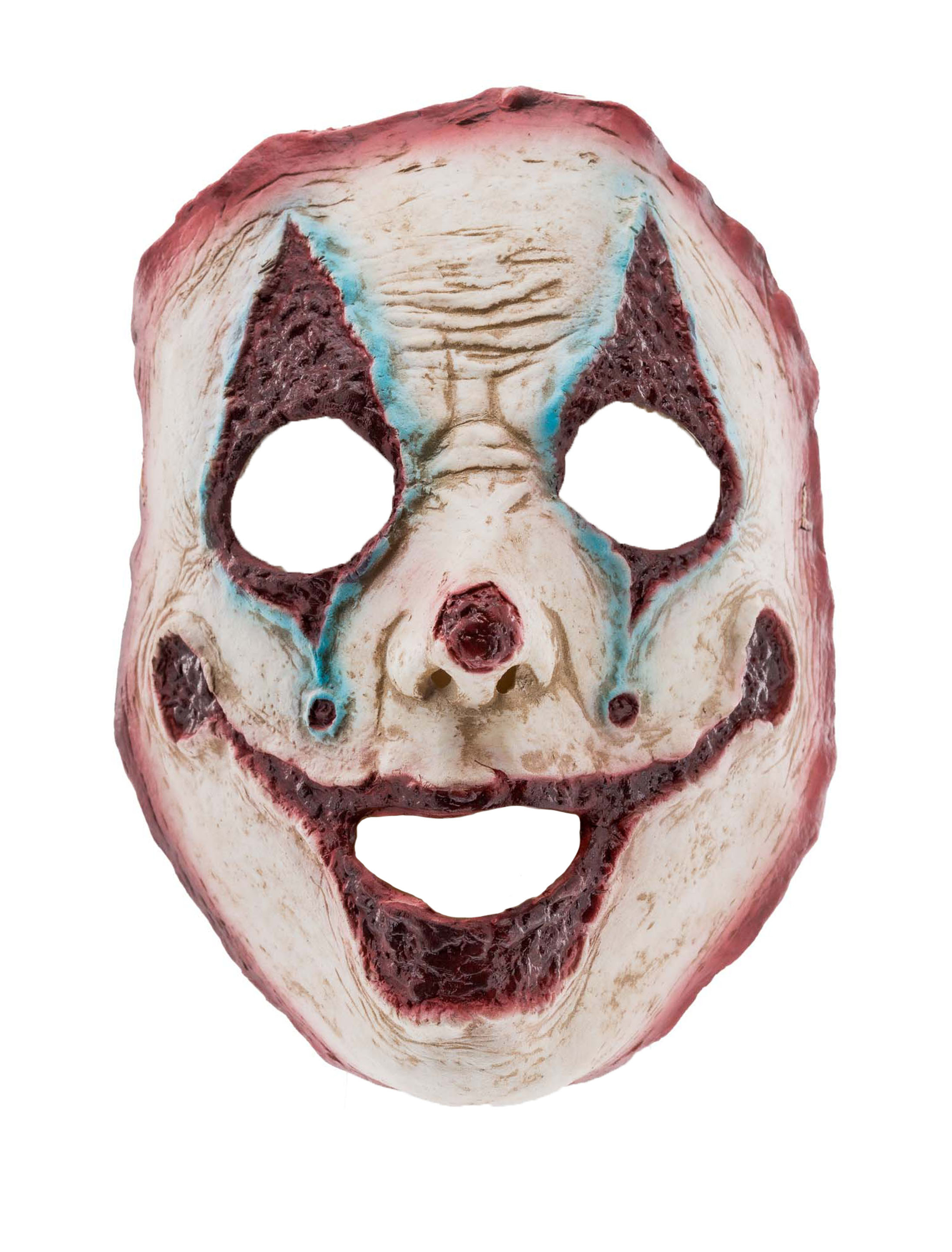 Latexmaske Horrorclown weiß/rot