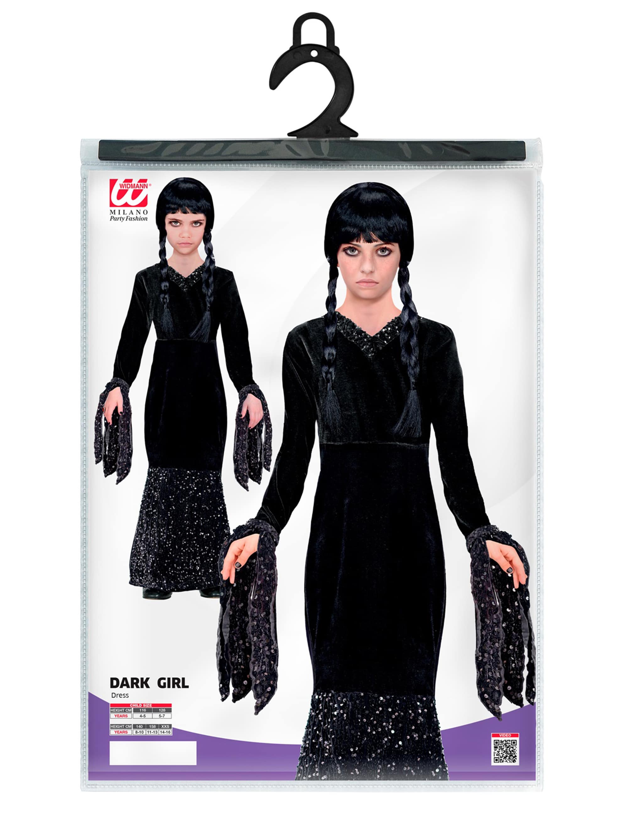 Kleid Gothic Kinder schwarz 128