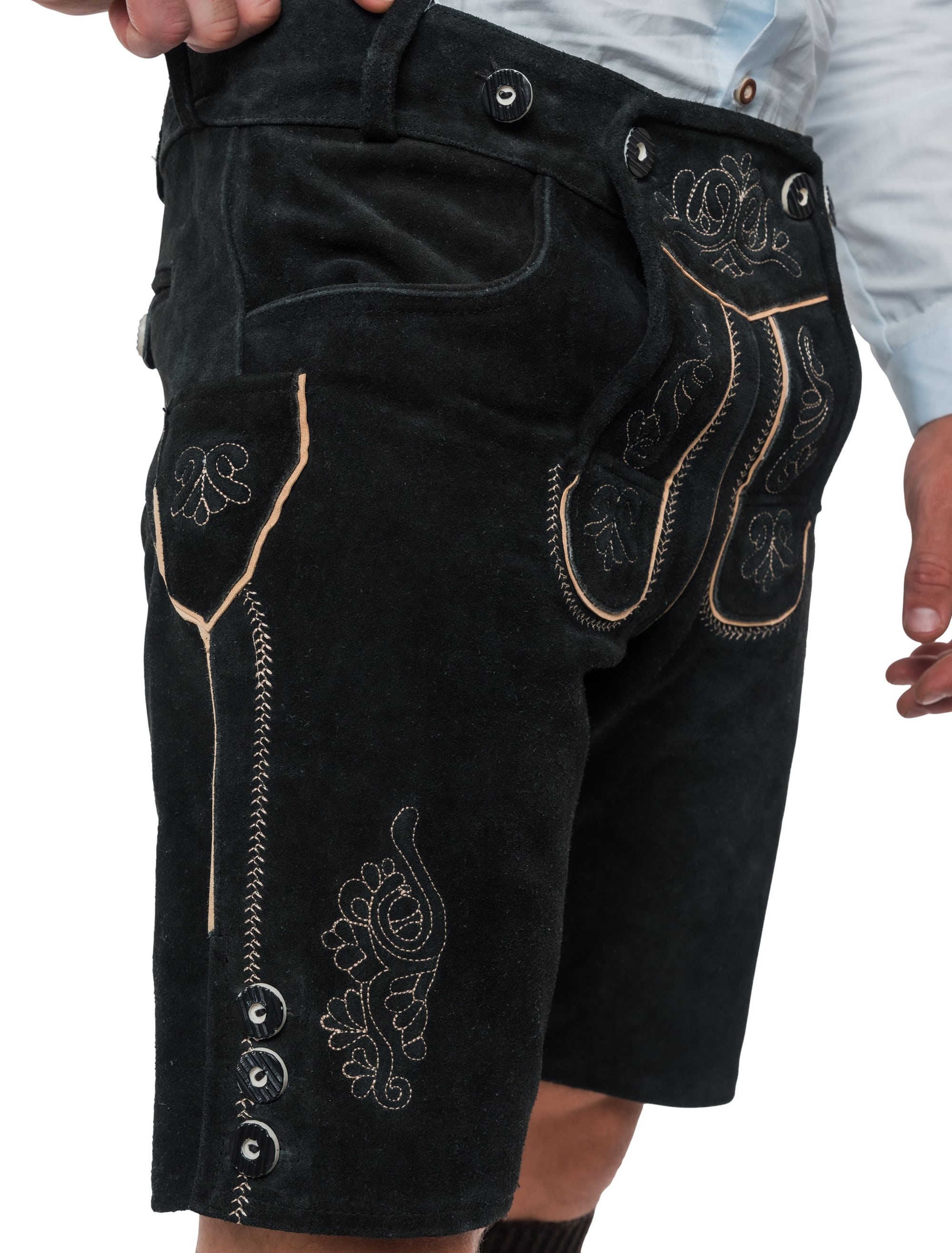 Lederhose Seppl Herren schwarz 5XL