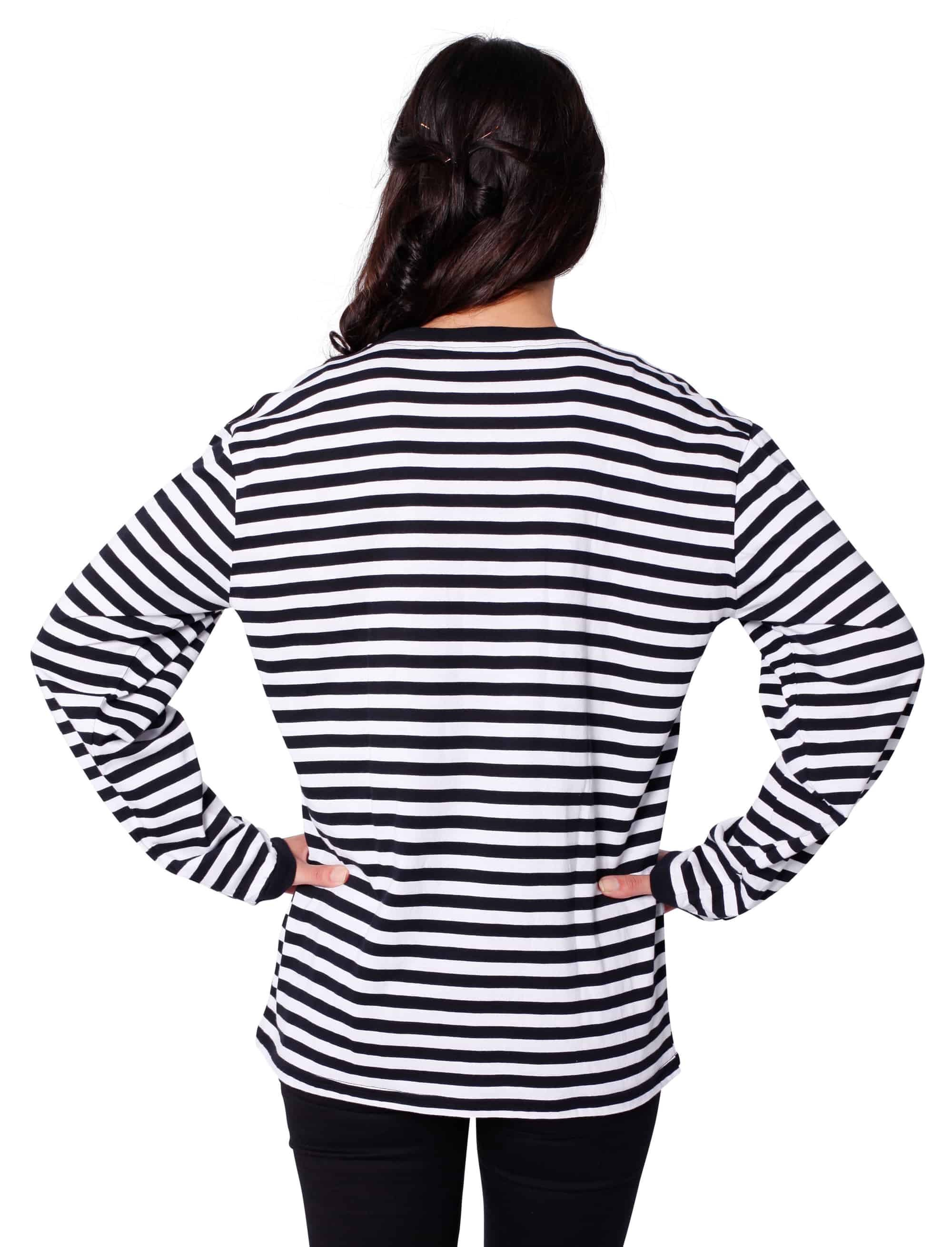 Ringelpulli langarm Unisex schwarz/weiß M