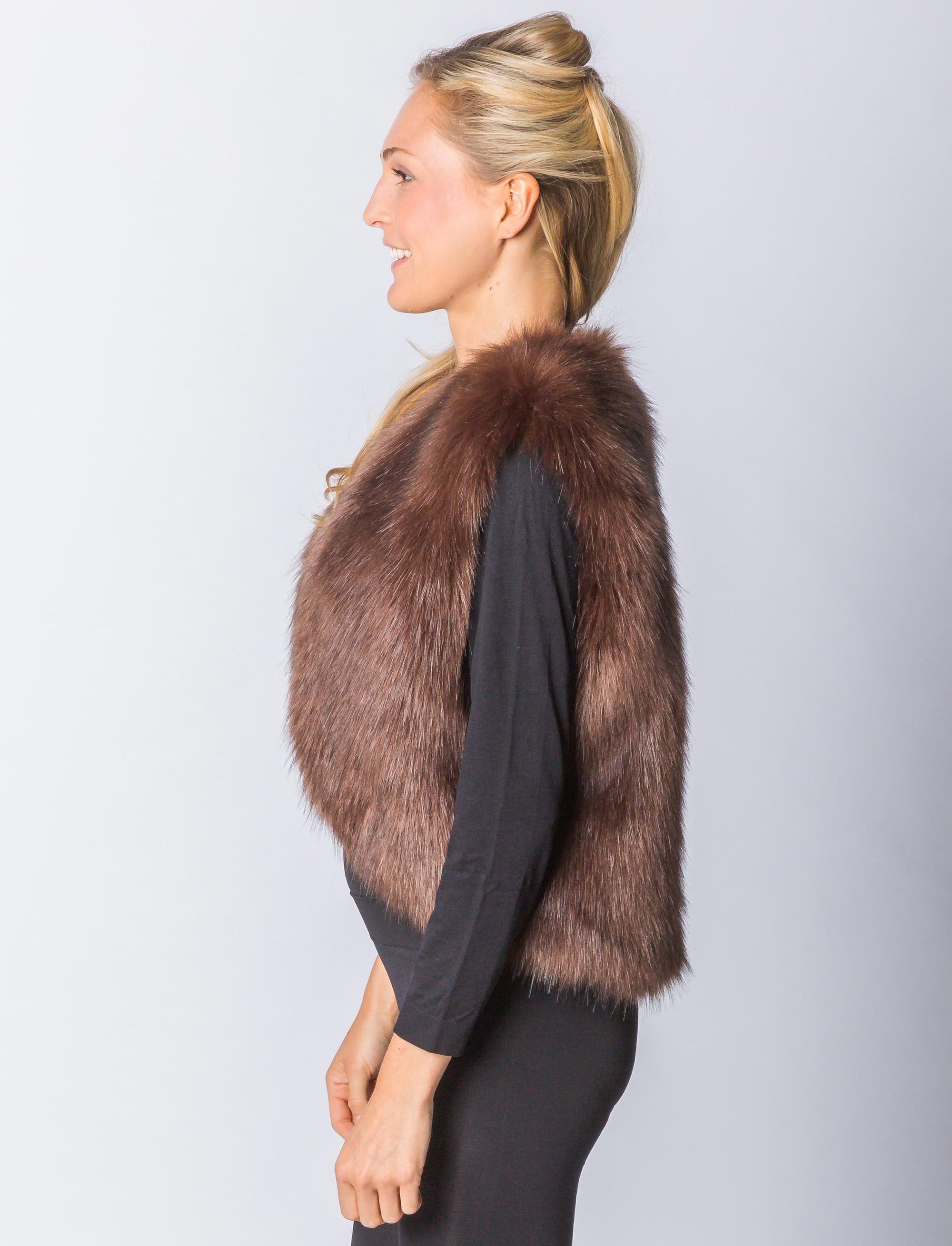 Weste Kunstfell braun L/XL