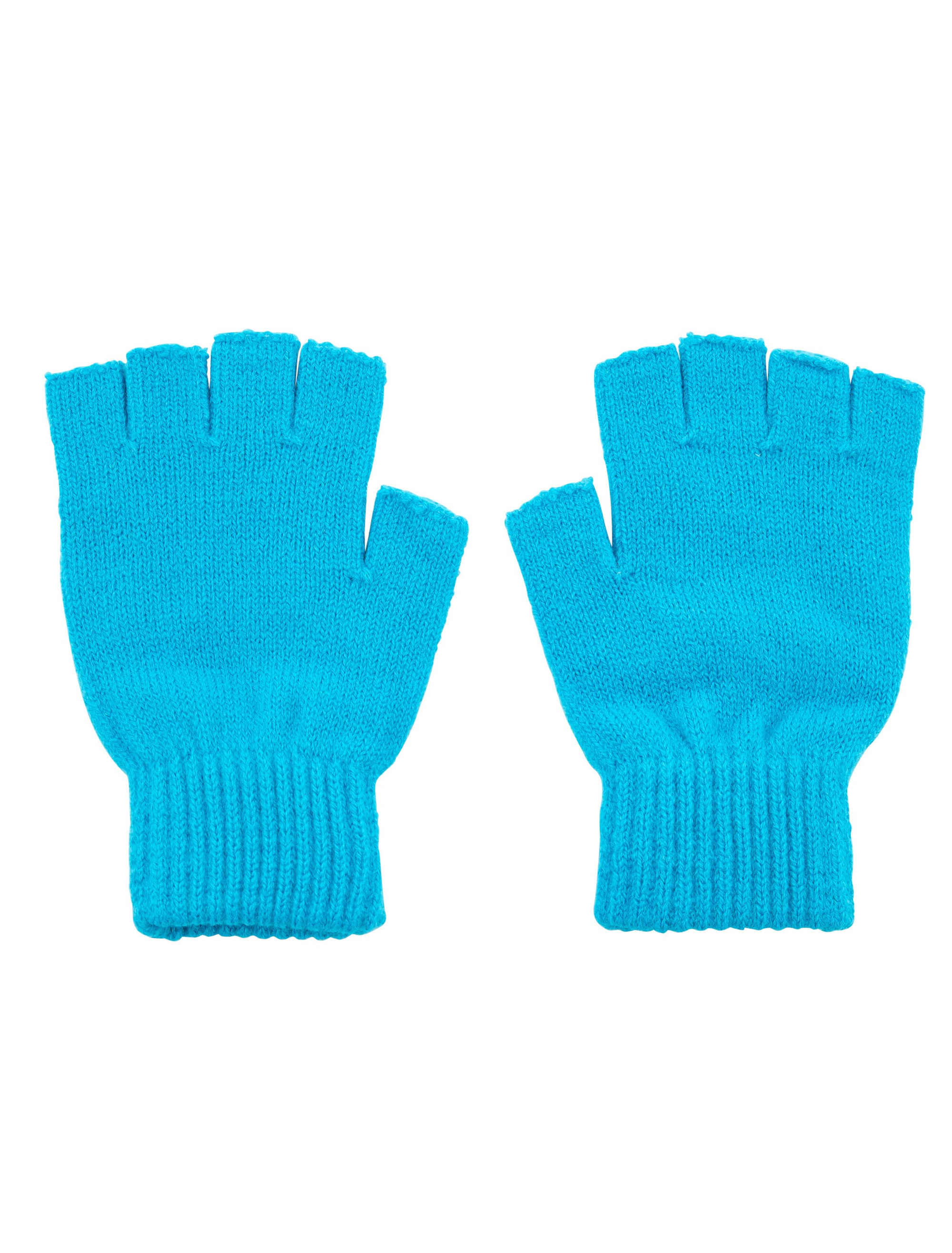 Strickhandschuhe fingerlos türkis