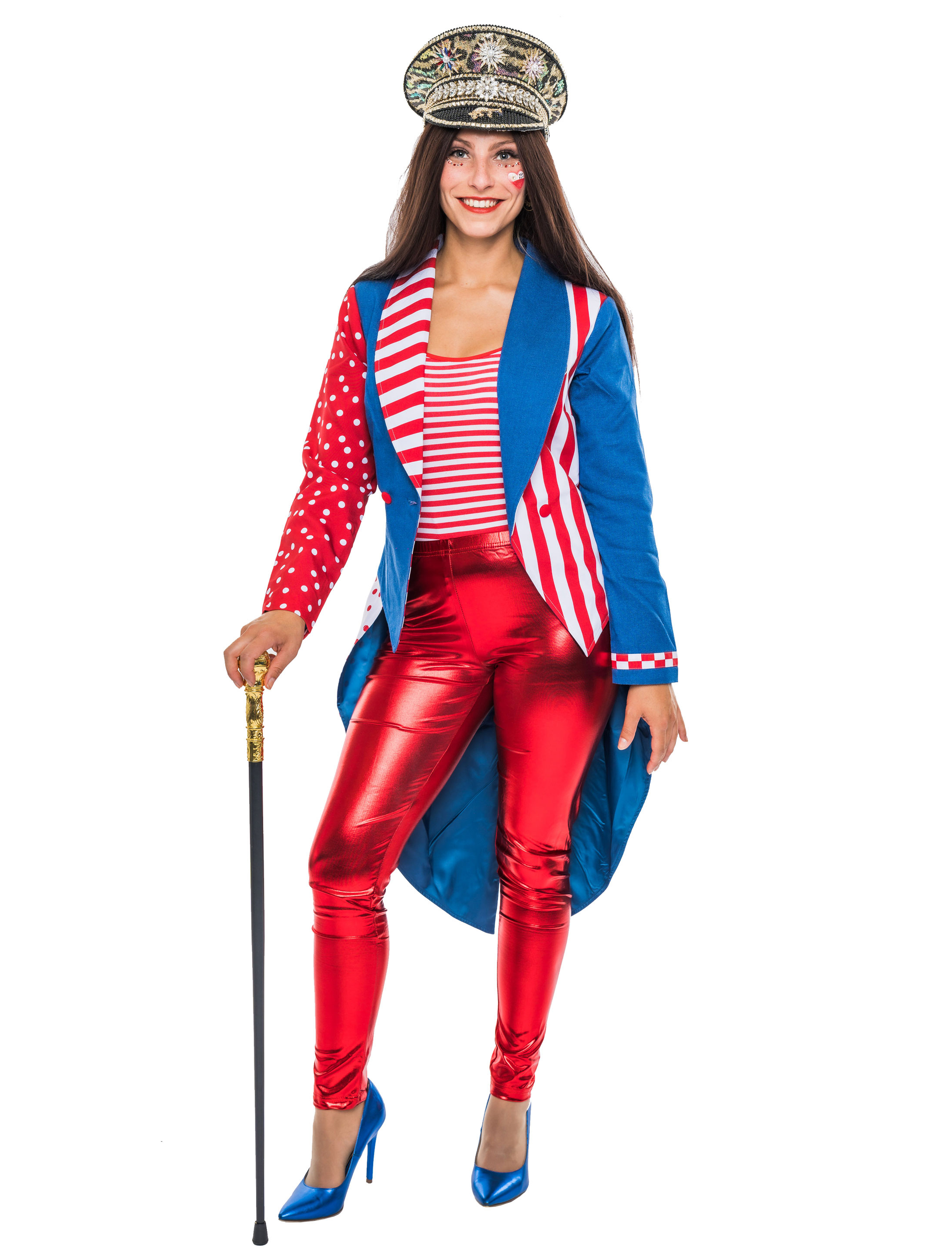 Jacke Köln Wappen Damen rot/blau L