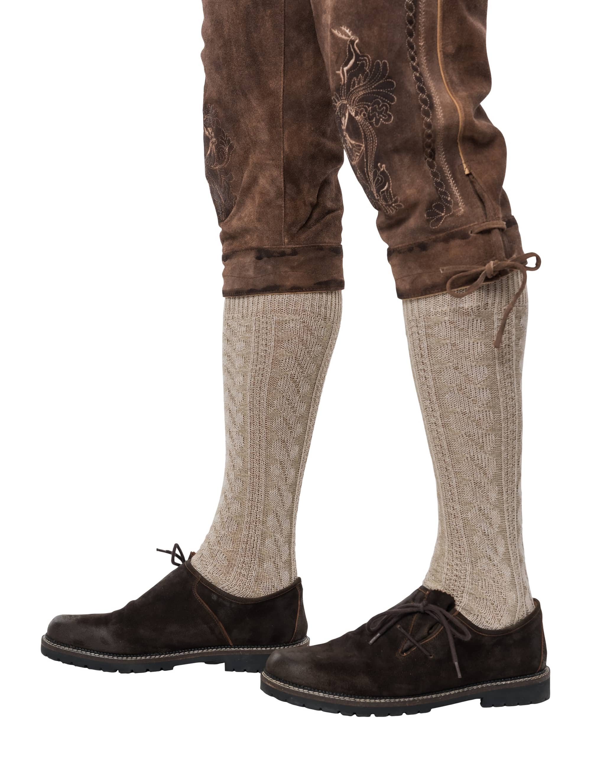 Kniestrumpf Wolle beige 36-42