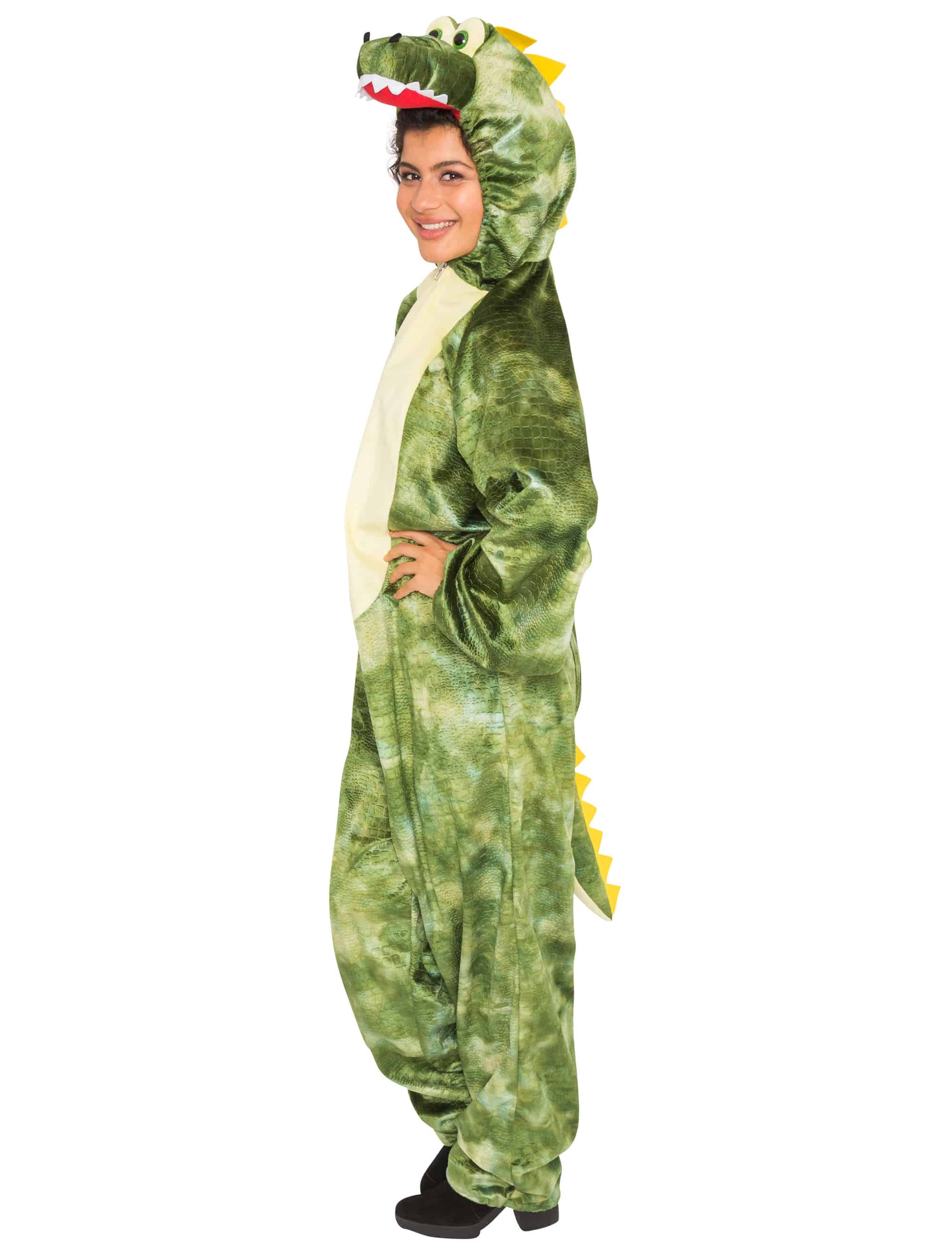 Overall Plüsch Krokodil Damen grün 34-36