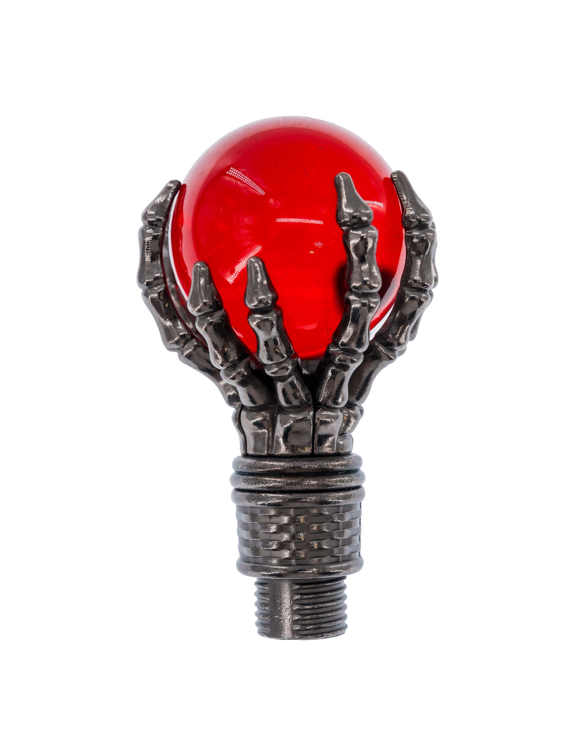 Gehstock mit Glaskugel schwarz/rot