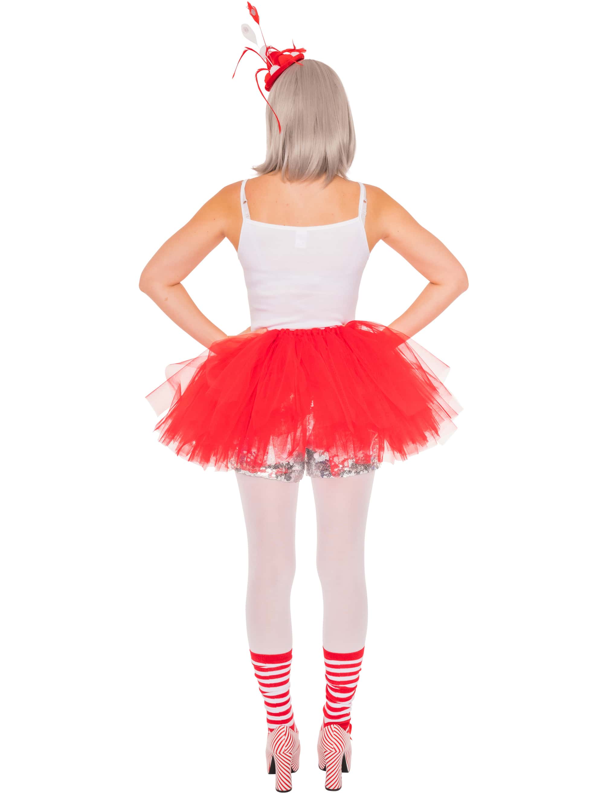 Tüllrock mit LED Damen rot one size