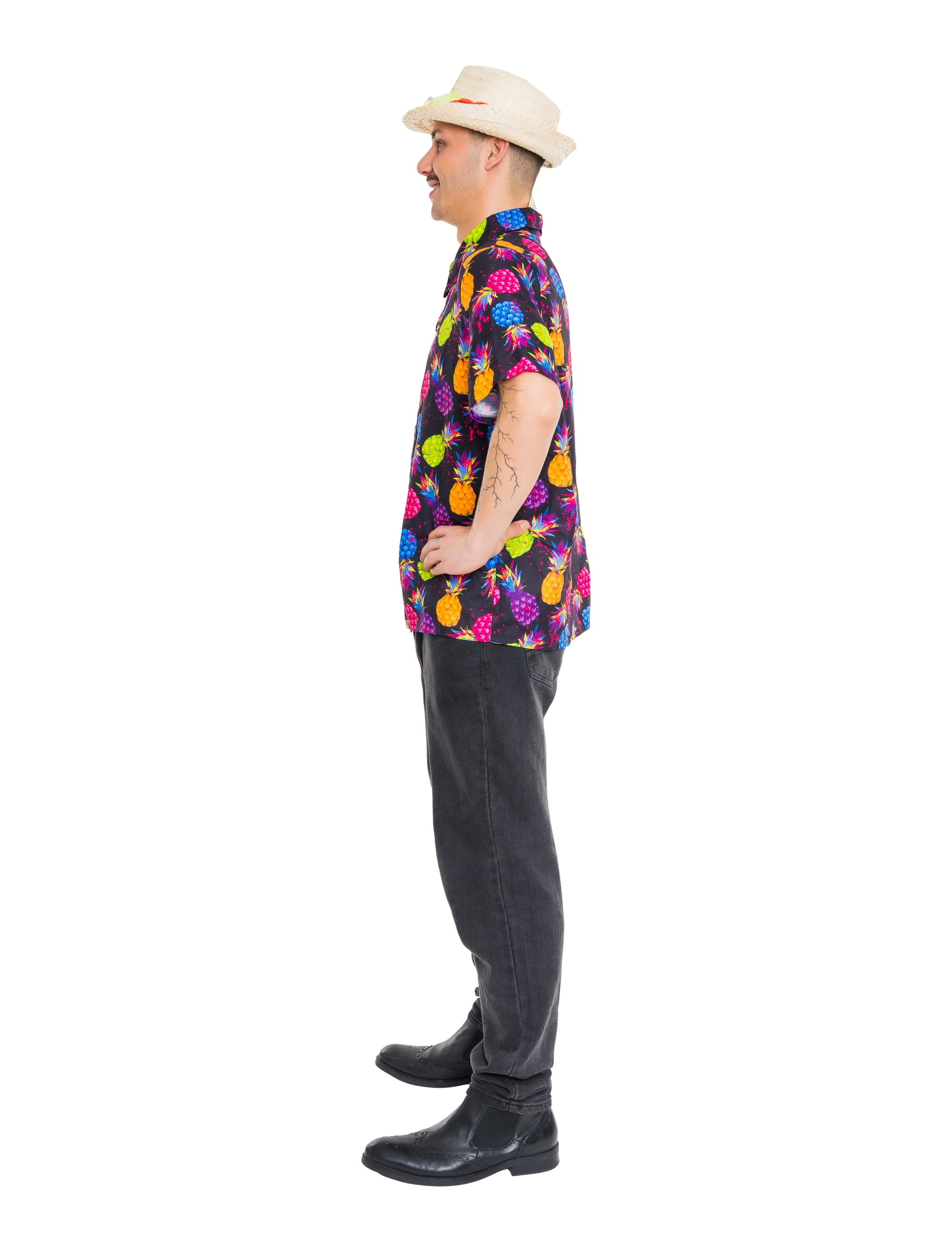 Hemd kurzarm Ananas Herren bunt XL/2XL