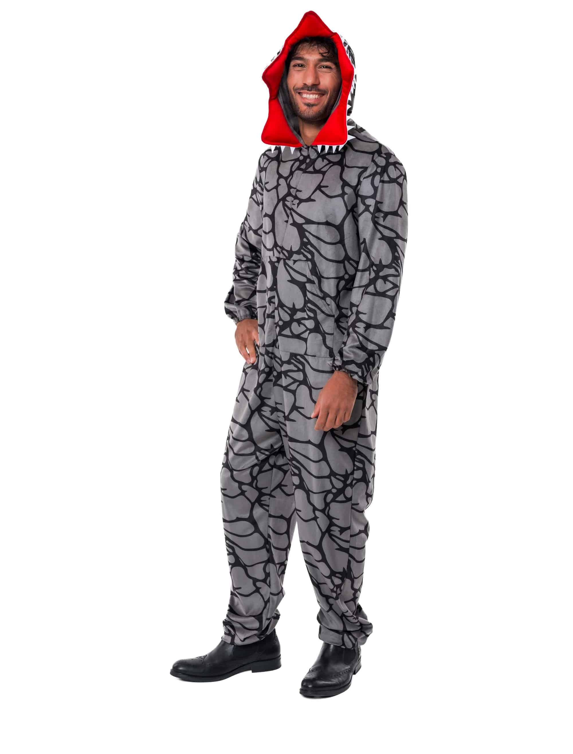 Jumpsuit Dämonenpflanze schwarz/grau S/M