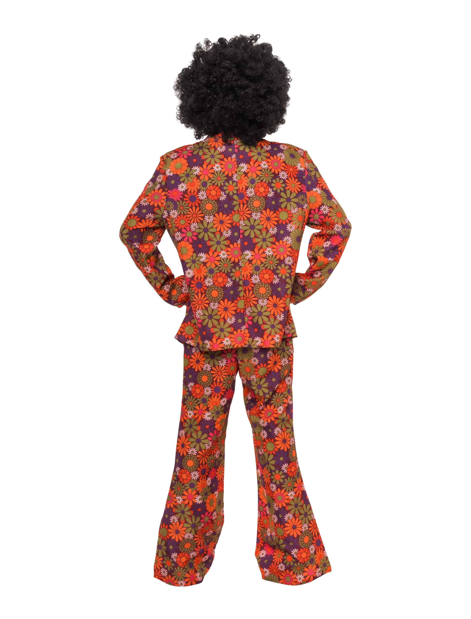 Anzug Hippie 2-tlg. Blumen Herren bunt XL/2XL