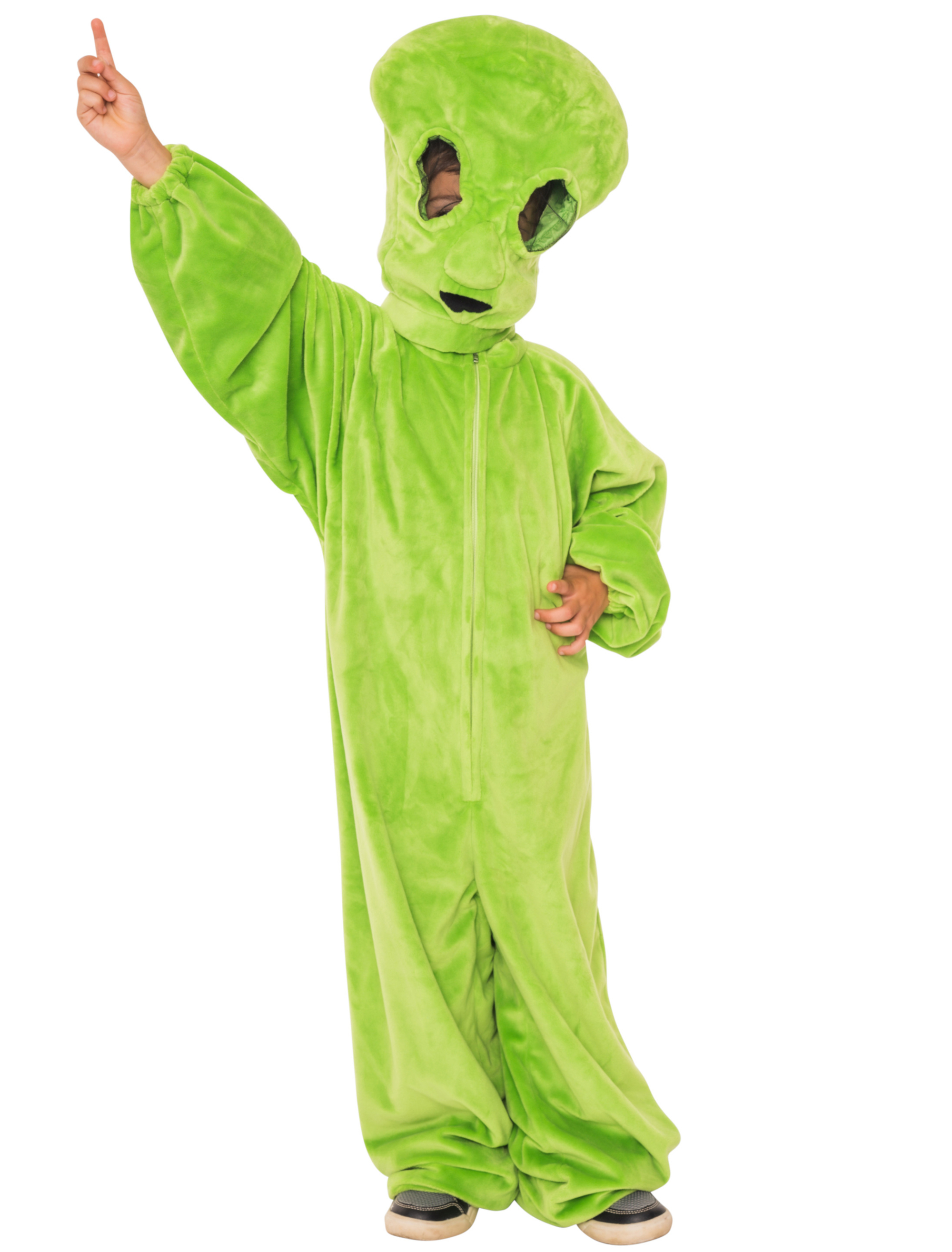 Overall Plüsch Alien Kinder grün 98-104