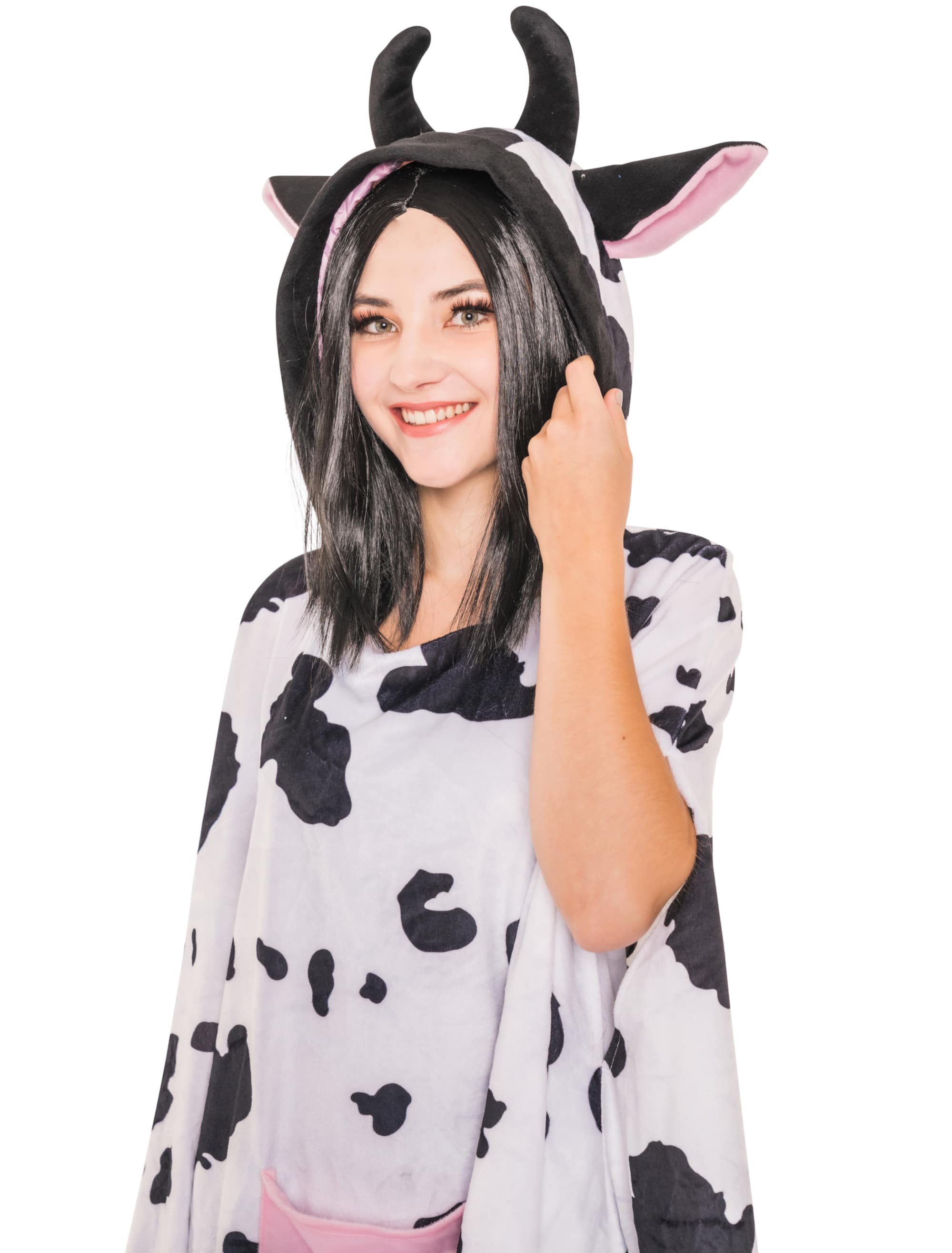 Poncho Plüsch Kuh