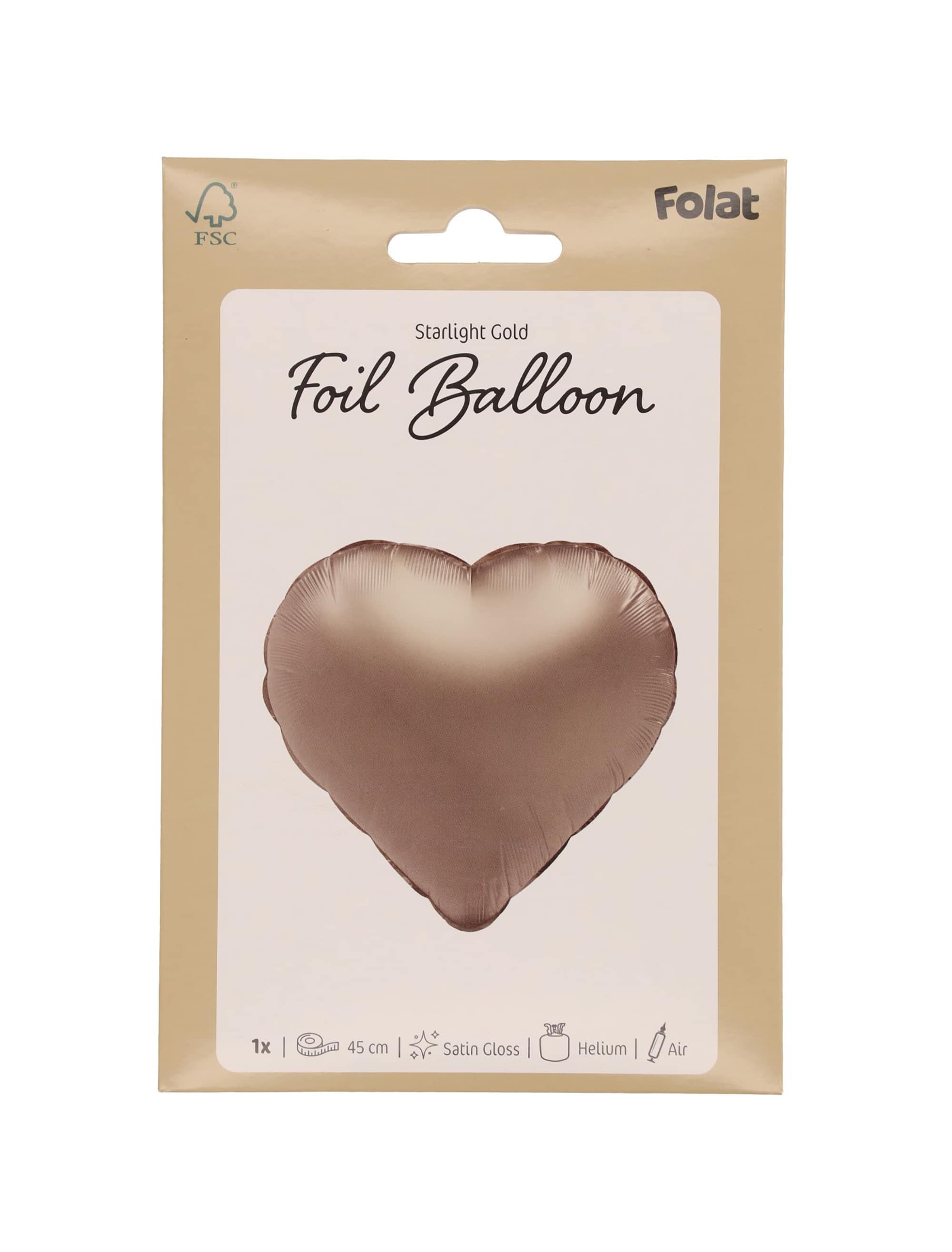 Folienballon Herz S matt gold