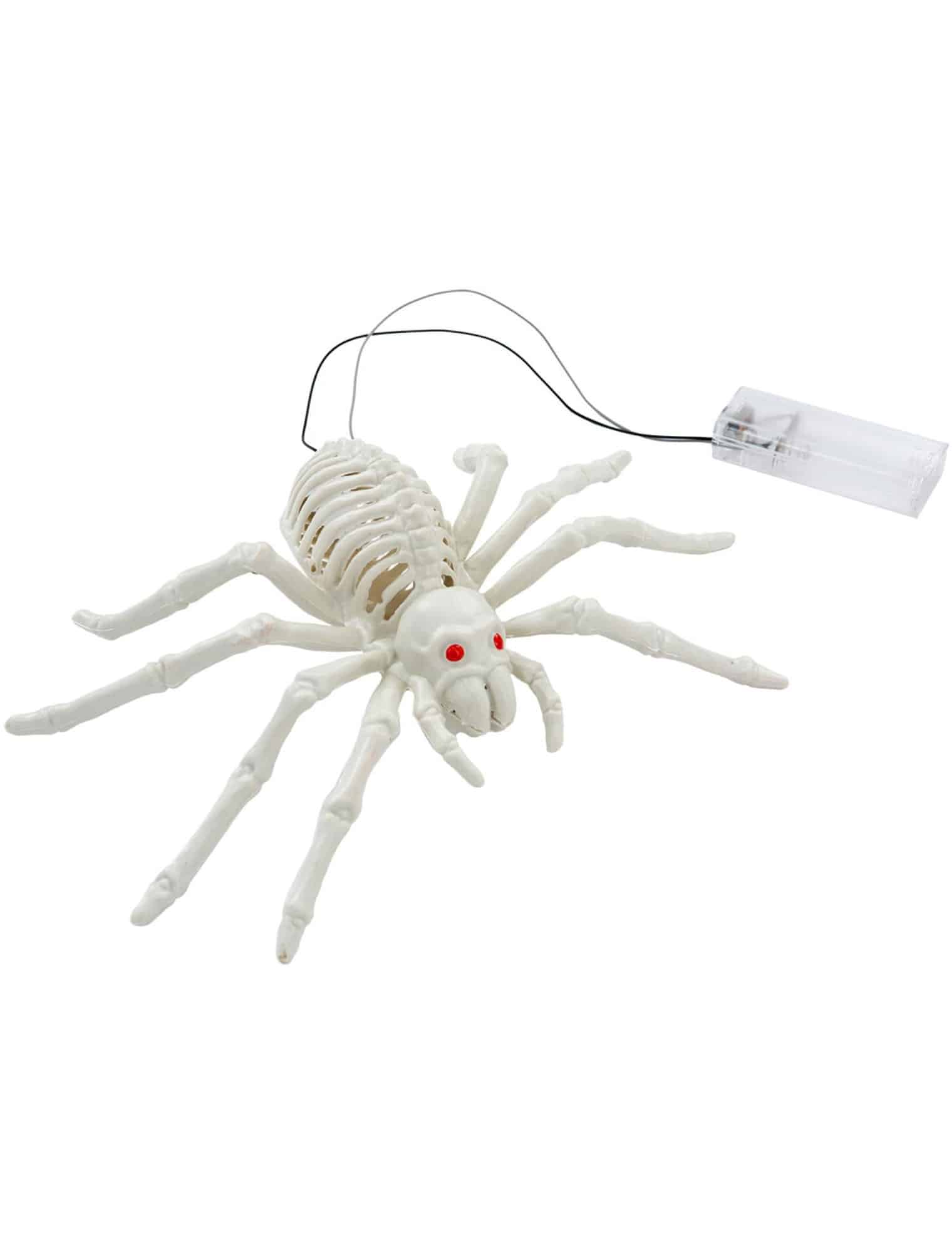 Spinne leuchtend 23cm weiß