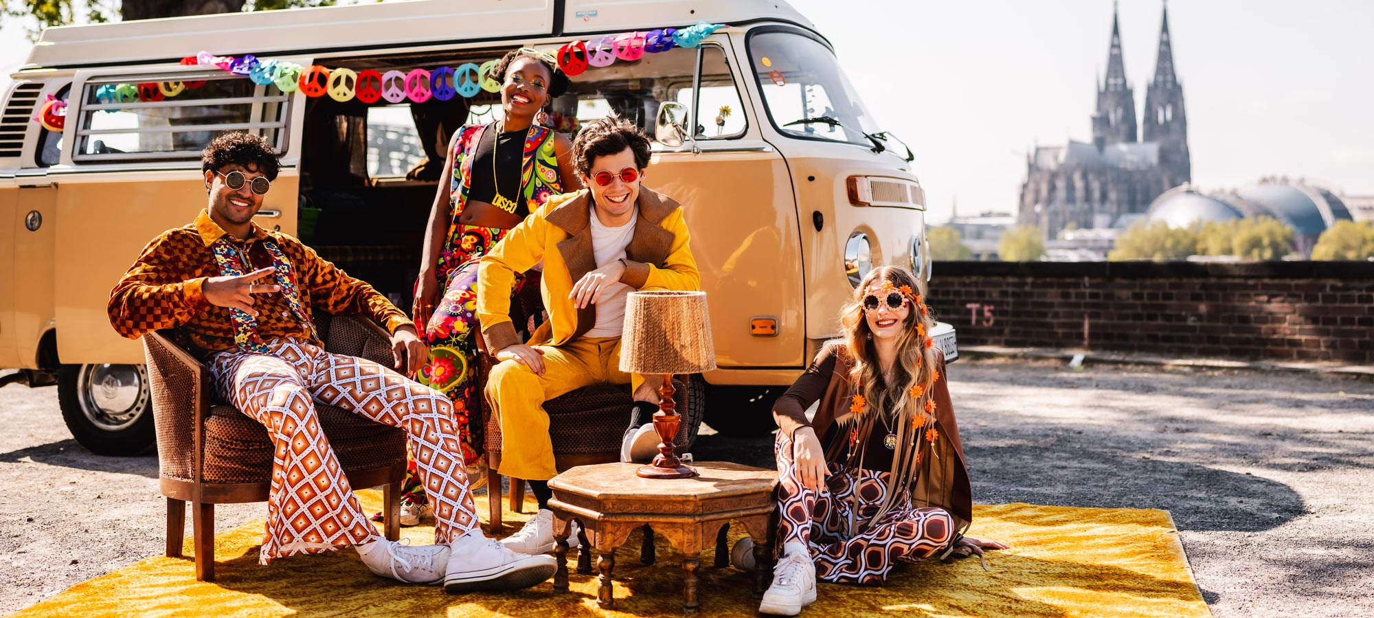 Gruppenkostüm Hippies bei Deiters