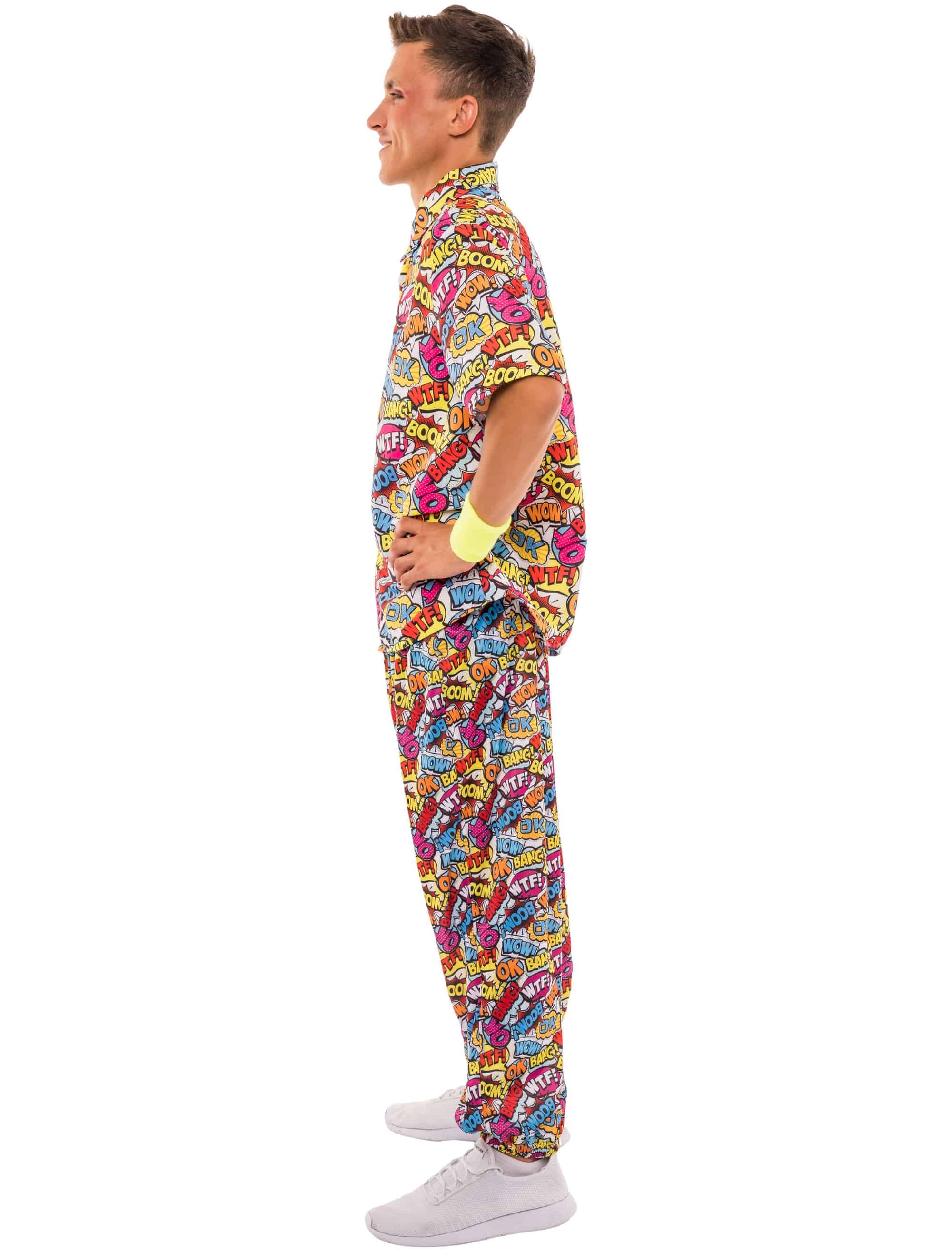 Hose Comic Print Herren bunt M