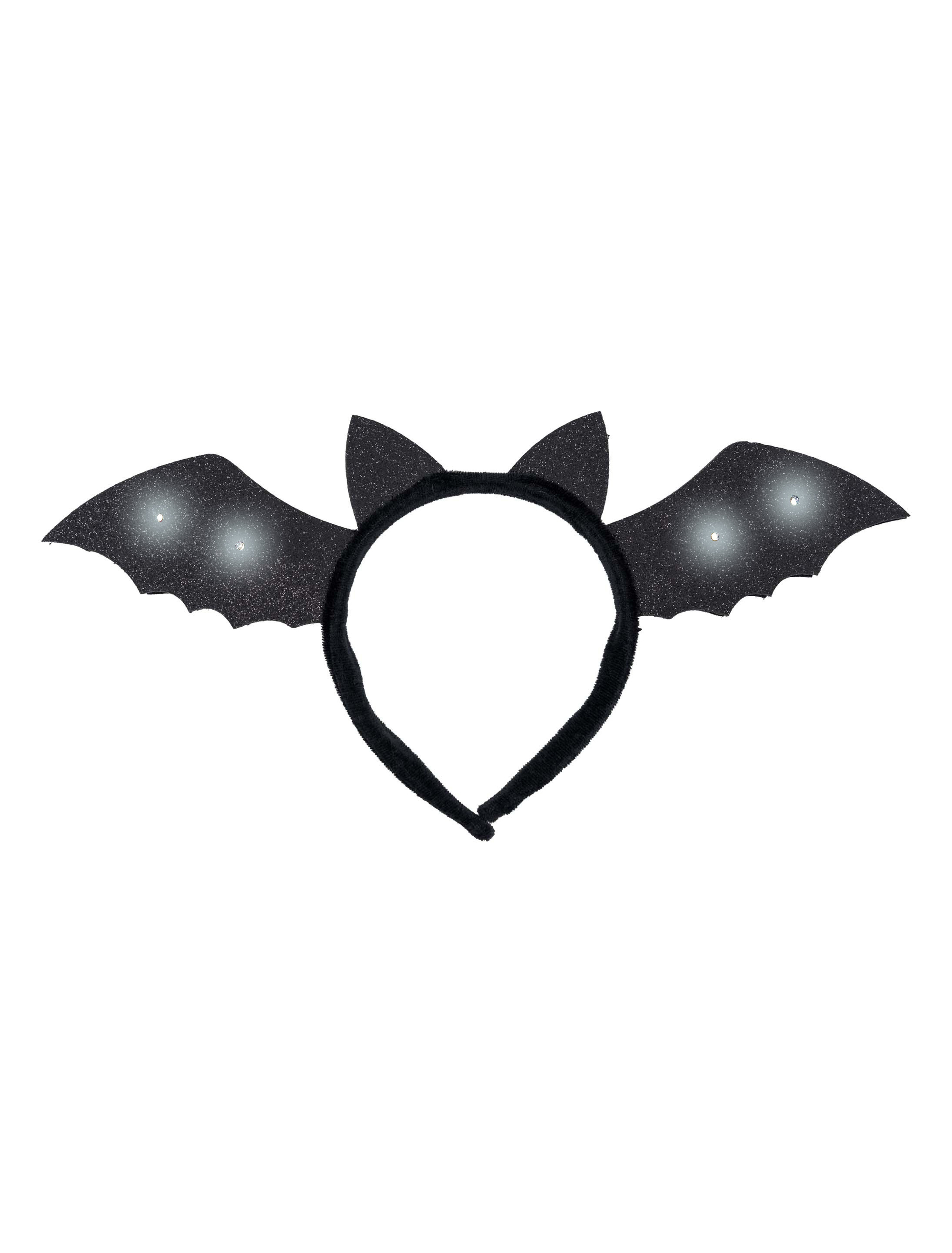 LED Haarreif Fledermaus schwarz
