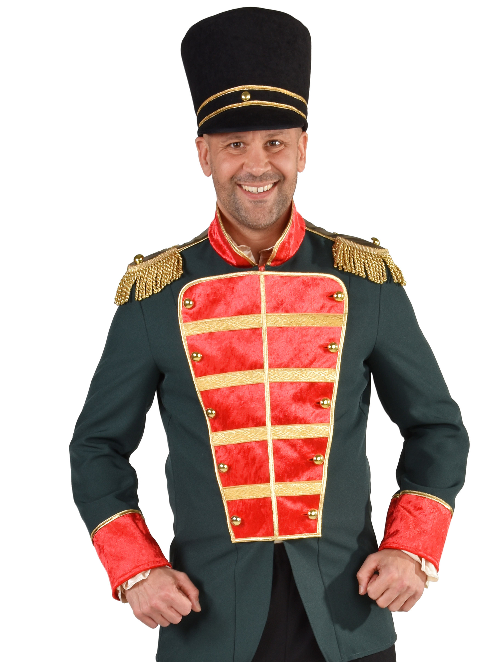 Jacke Nussknacker Herren rot/grün M