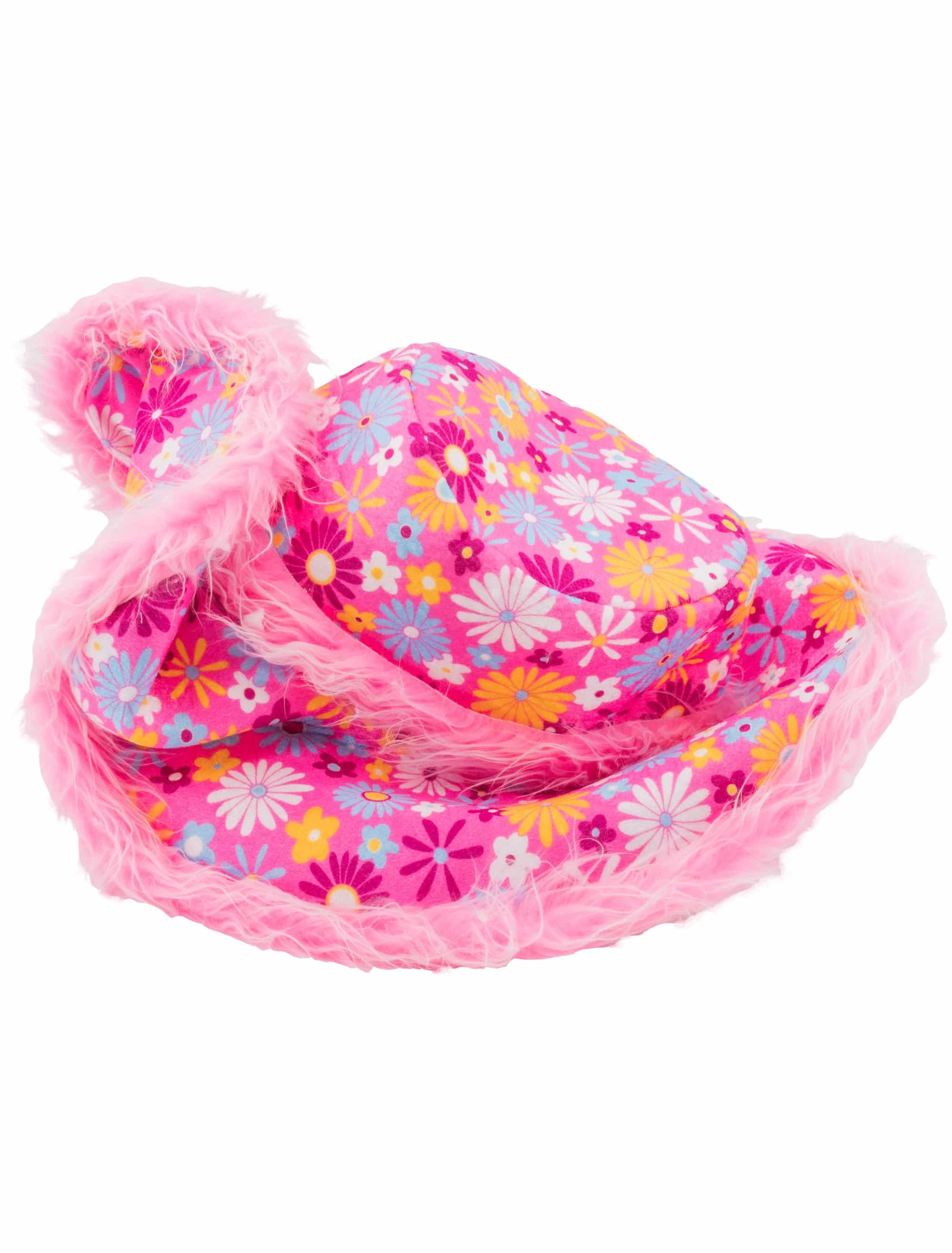Hut Hippie Blumen pink one size