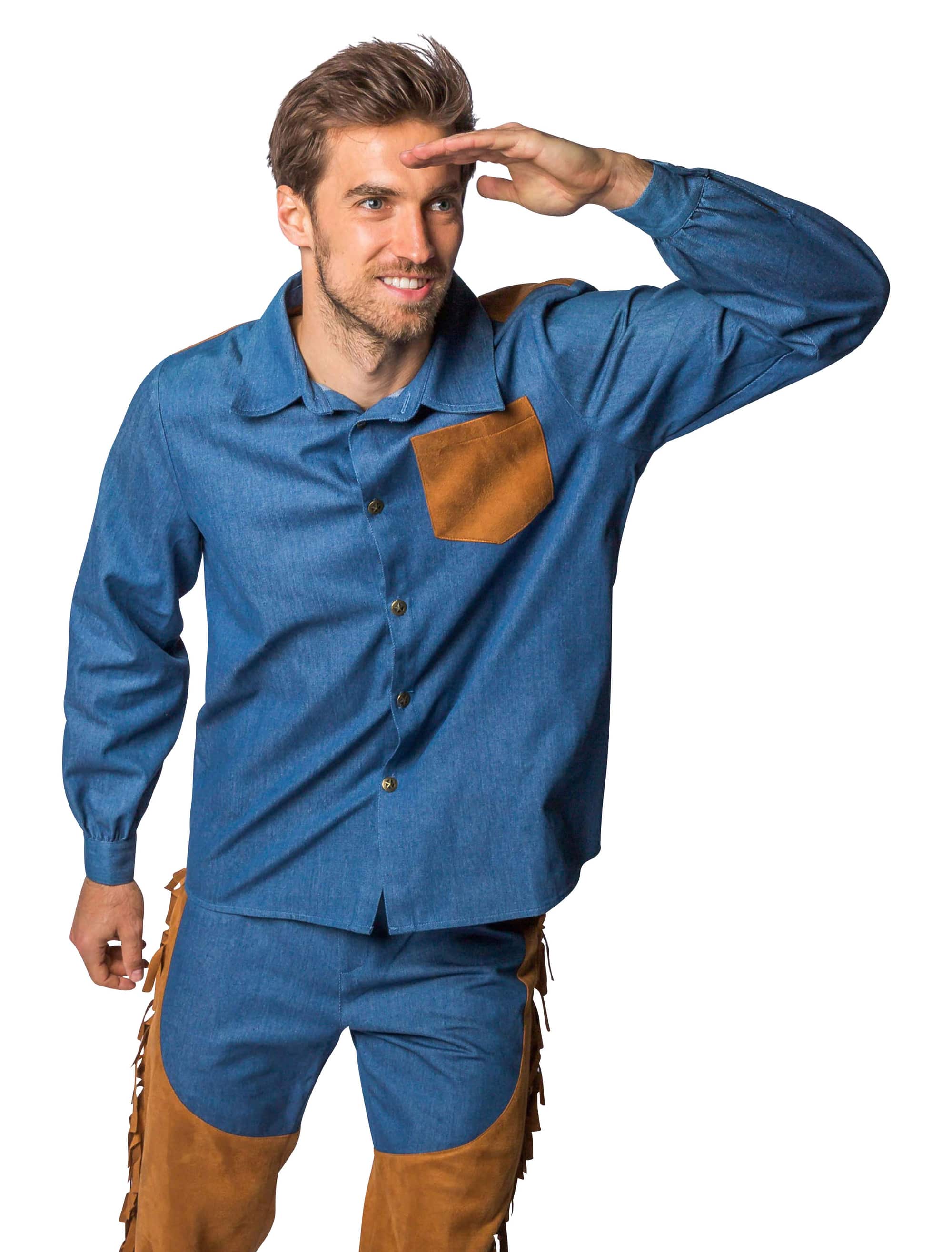 Hemd Cowboy Herren dunkelblau 2XL