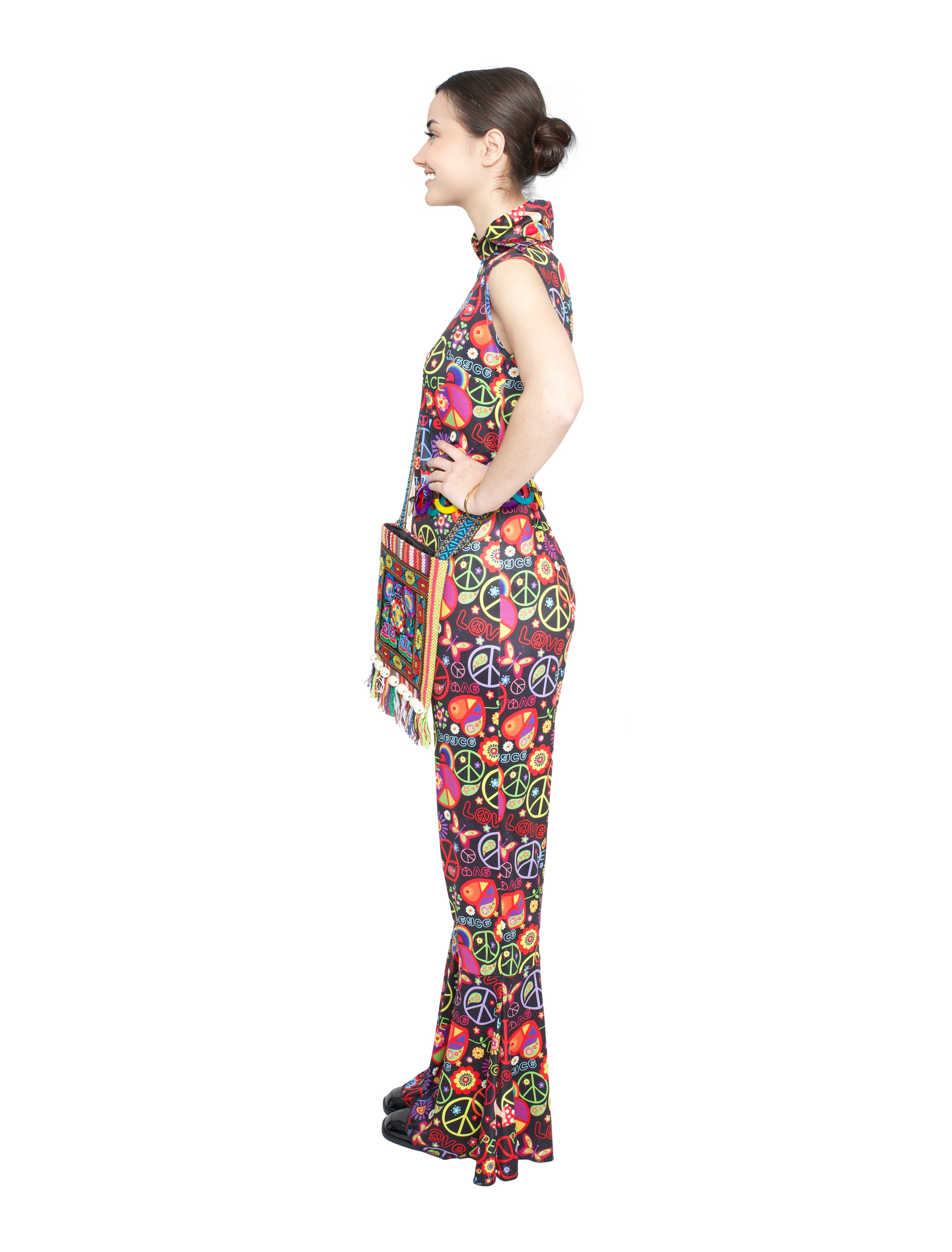 Jumpsuit Hippie Peace Damen bunt S/M